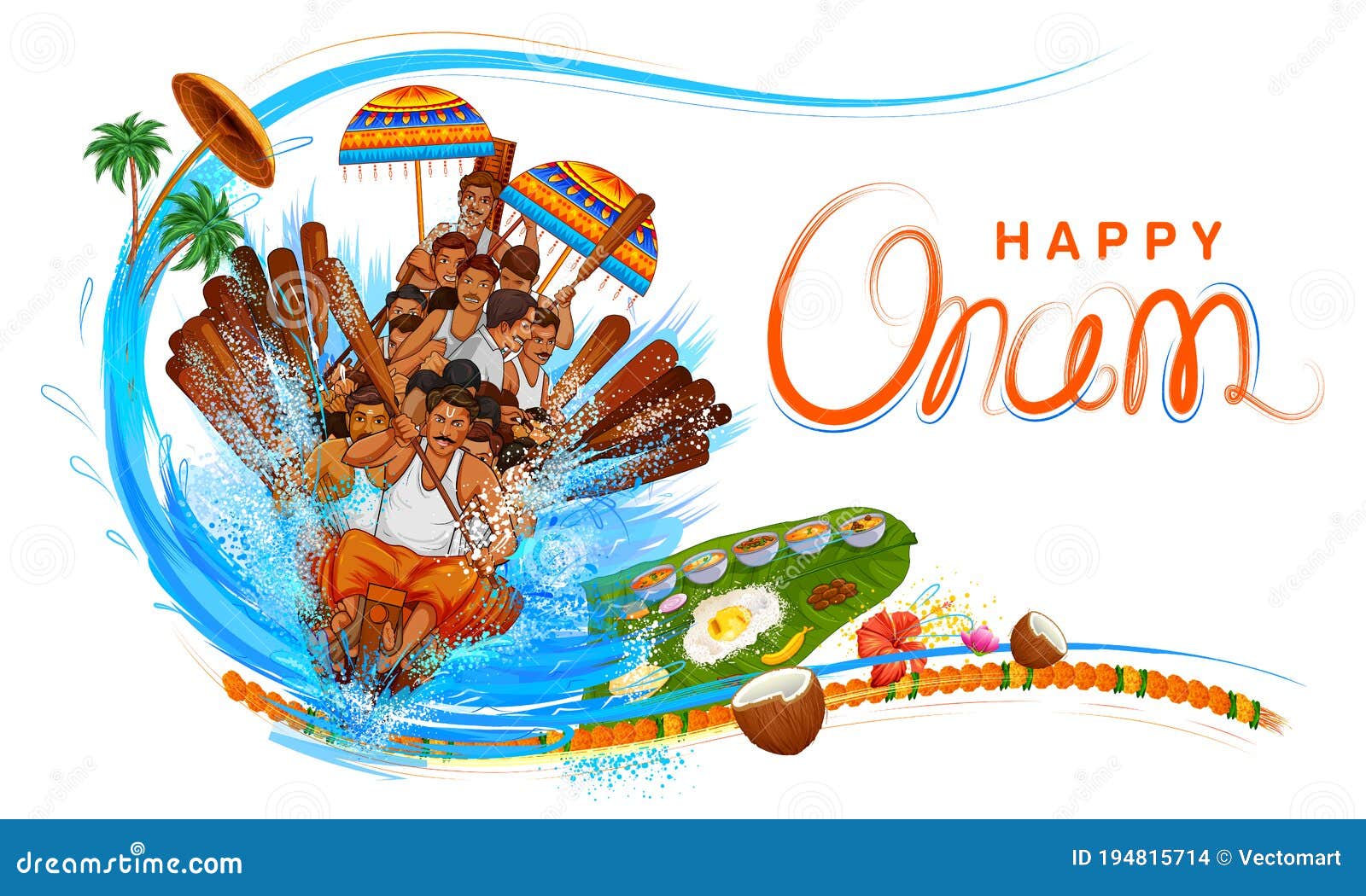Happy Onam Holiday Festival Background of Kerala South India Stock Vector -  Illustration of festival, onam: 194815714