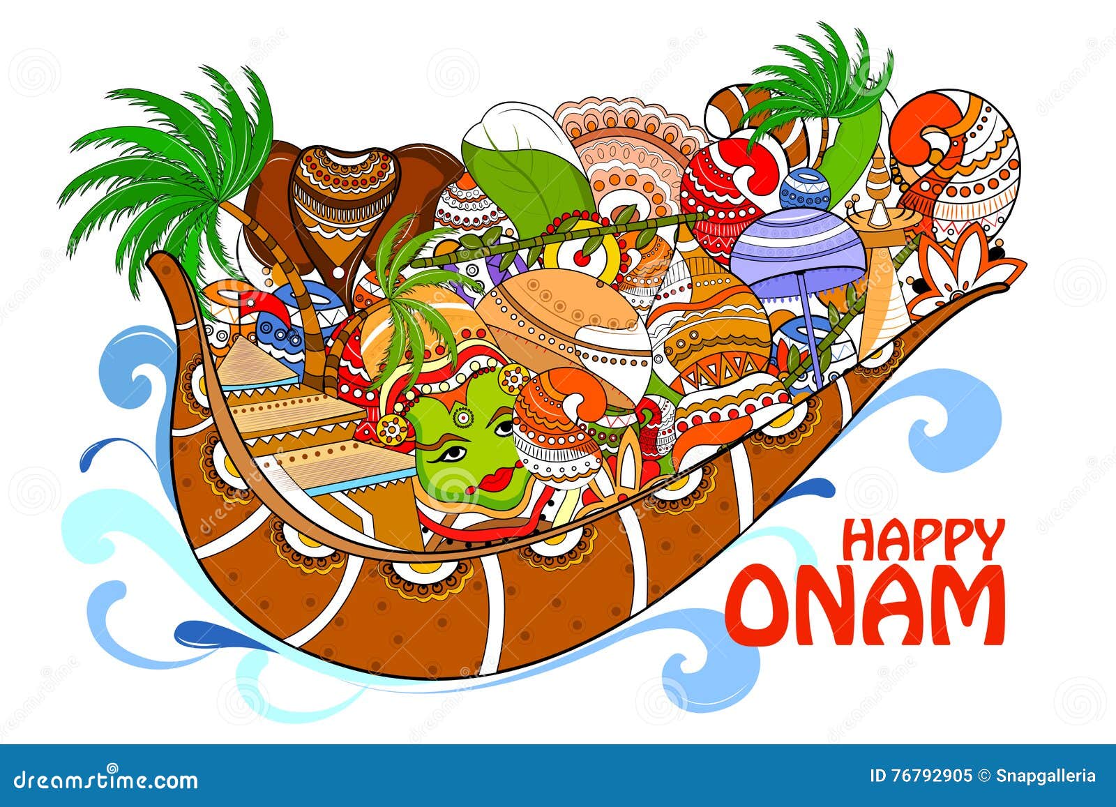 Happy Onam Holiday For South India Festival Background ...