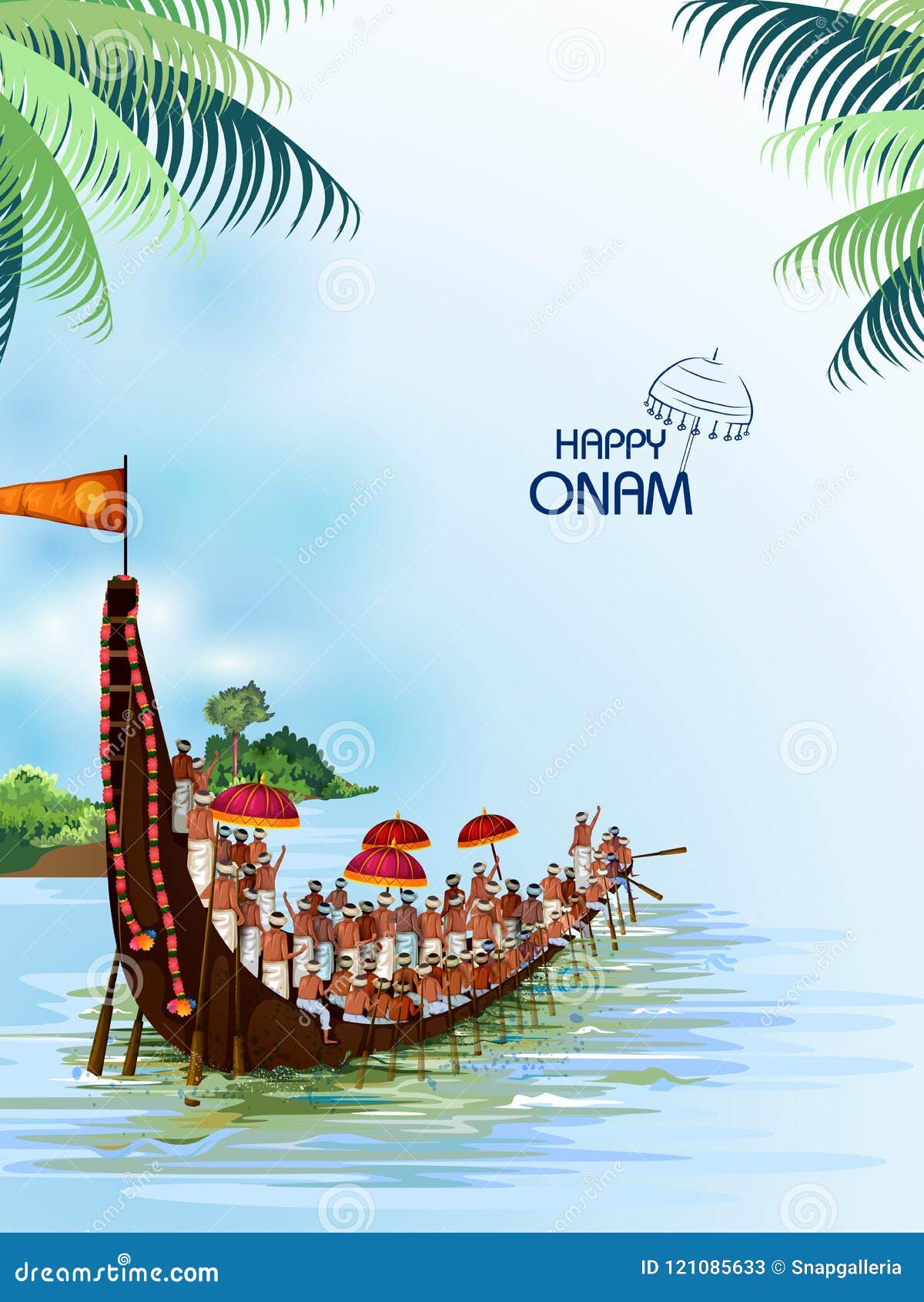 Happy Onam Holiday for South India Festival Background Stock Vector -  Illustration of celebration, invitation: 121085633