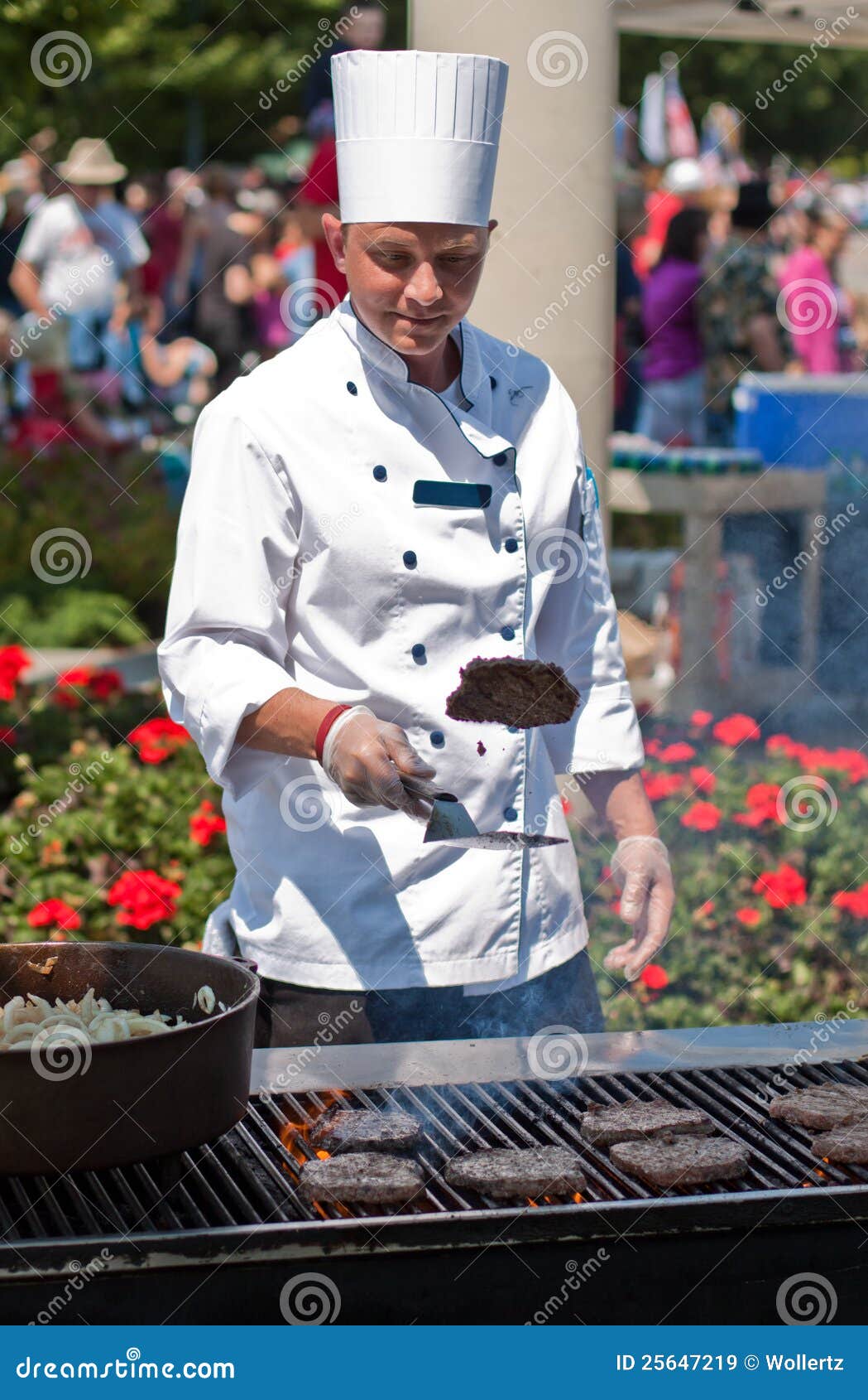Happy outdoor chef stock image. Image of holiday, american 25647219