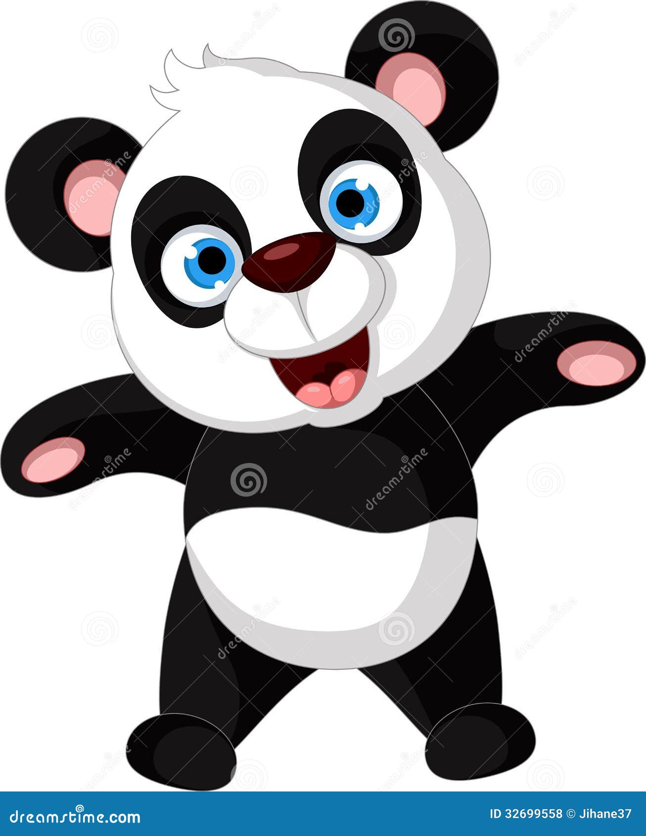 Happy panda  cartoon stock illustration Illustration of 