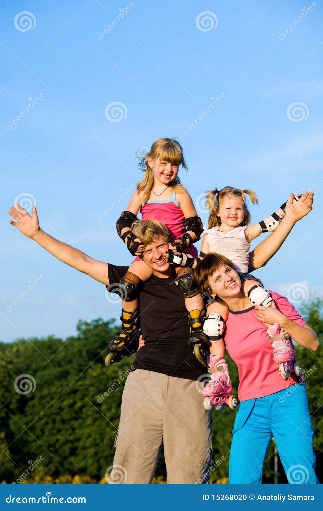 Happy parents with kids stock photo. Image of parent - 15268020