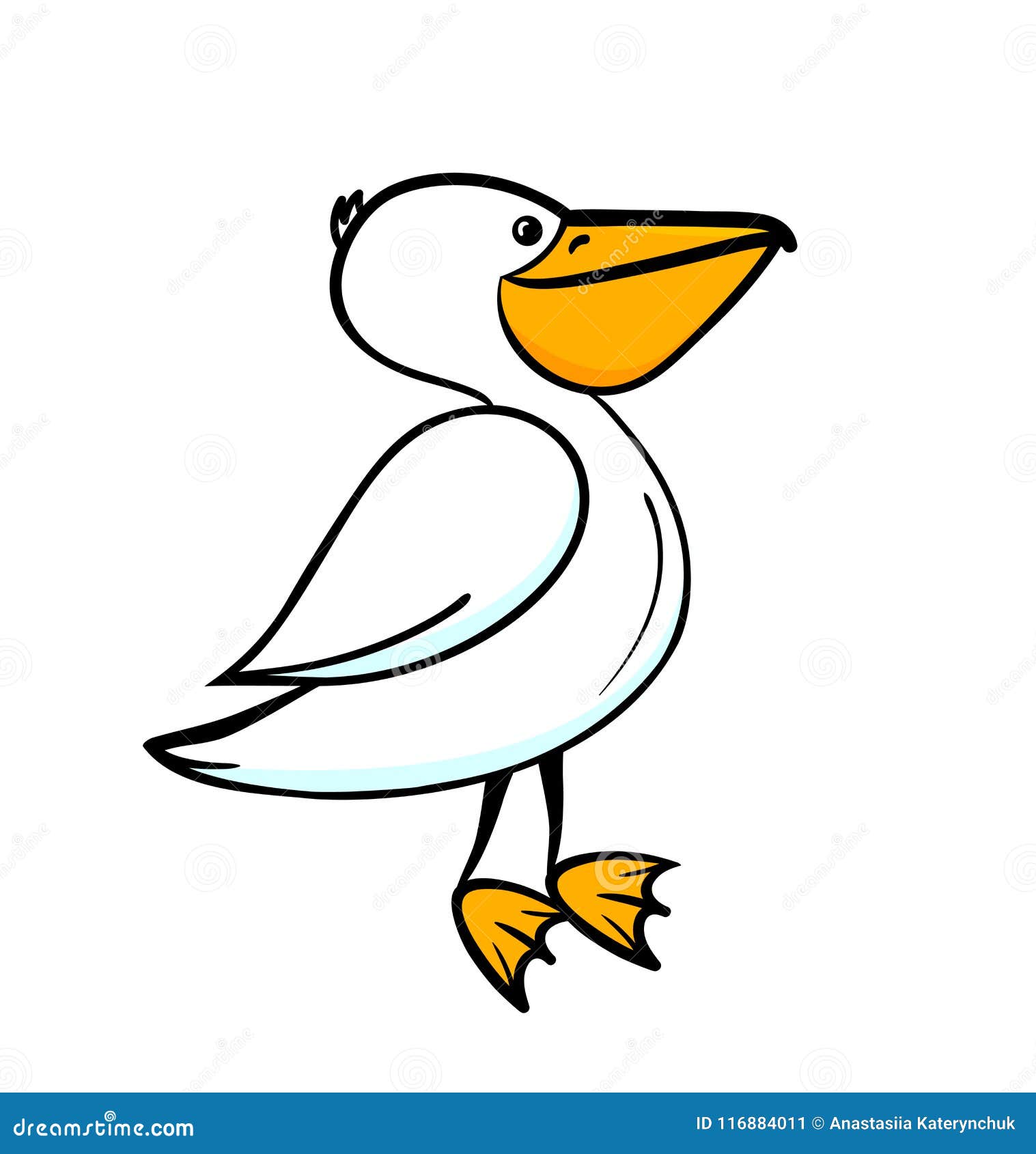 Happy Pelican Cartoon, Vector Illustration Stock Vector - Illustration of  happy, print: 116884011
