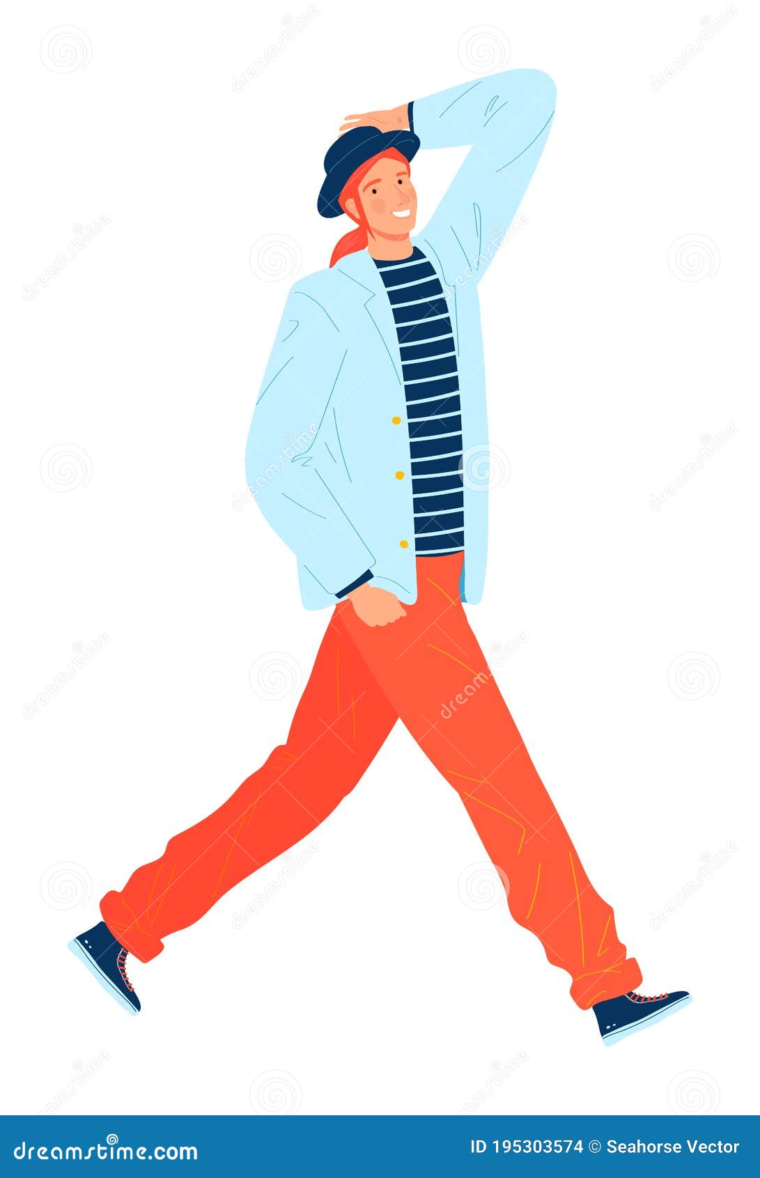 Download Happy People, Active Entertainment, Dancing Boy With Hair, Modern Youth, Cartoon Style Vector ...