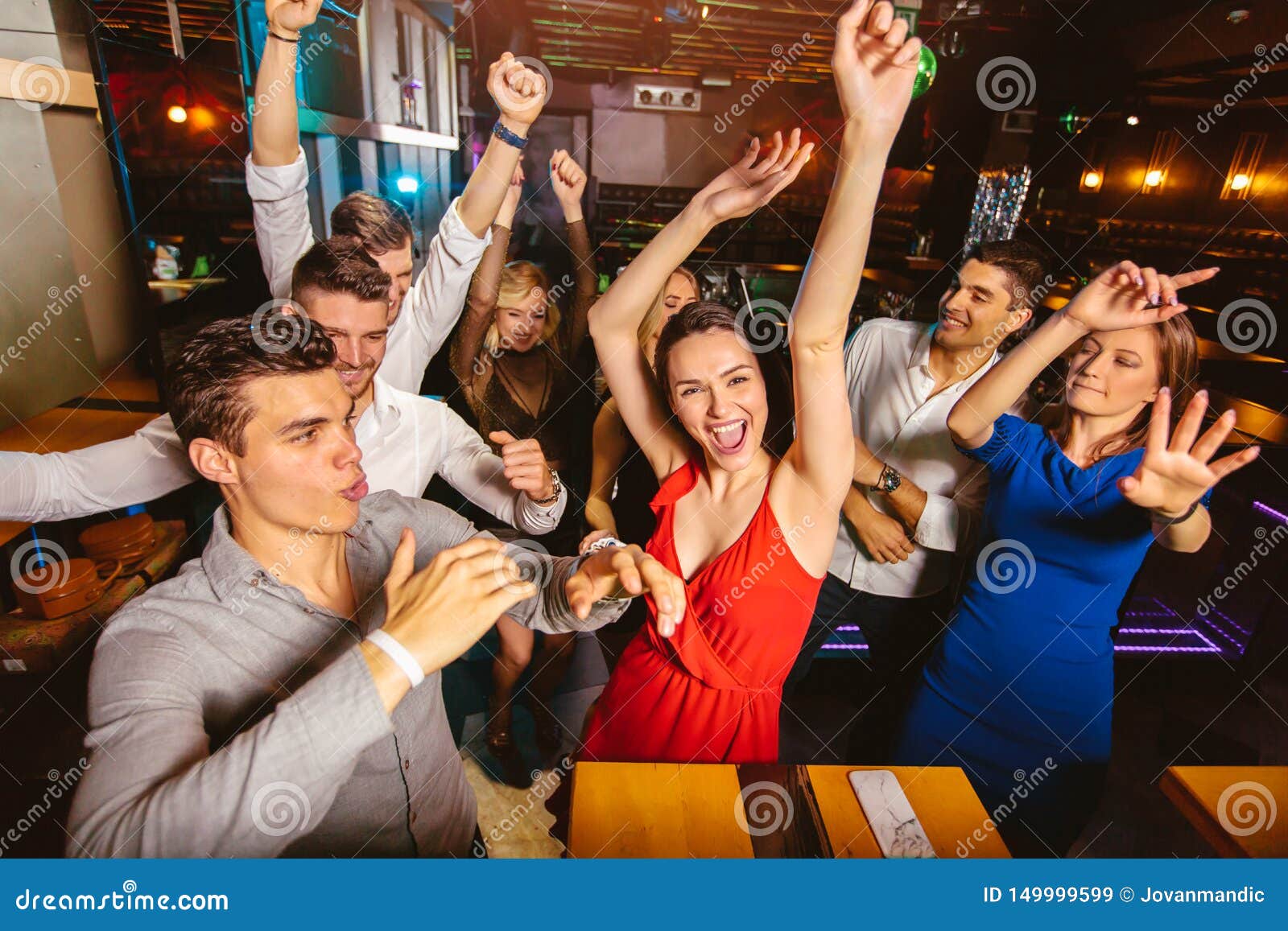 Happy People are Dancing in Club. Nightlife and Disco Concept Stock ...