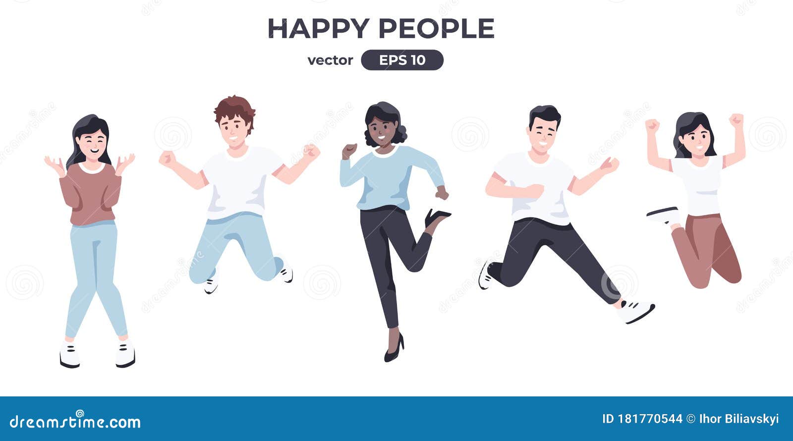 Happy People. Men and Women Jumping and Dancing. Cute Cartoon Characters. Couples in Love. Business Success Template Stock Vector - Illustration of concept, expression: 181770544 Happy People. Men and Women Jumping and Dancing. Cute Cartoon Characters. Couples in Love. Business Success Template Stock Vector - Illustration of concept, expression: 181770544
