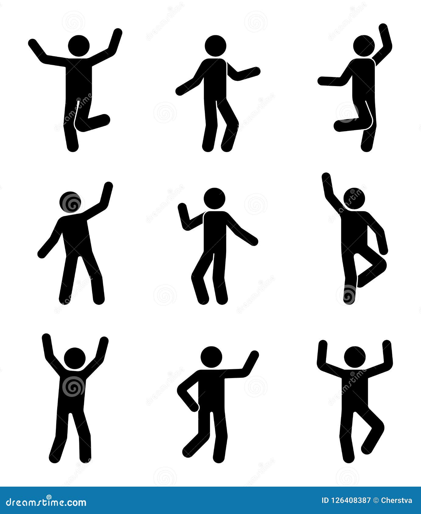 Stick figure stickman icon red Royalty Free Vector Image