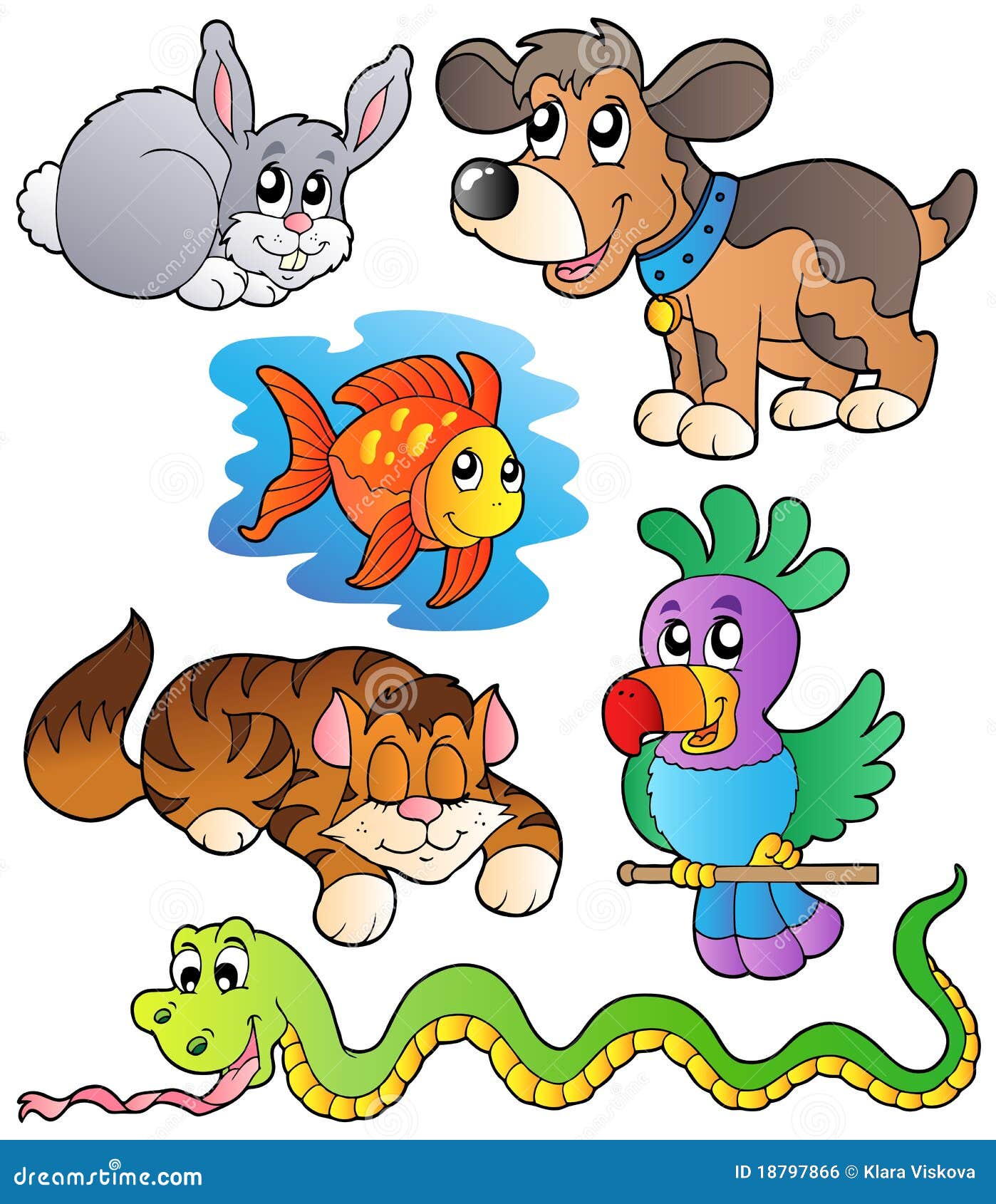 Happy pets collection 1 stock vector. Illustration of