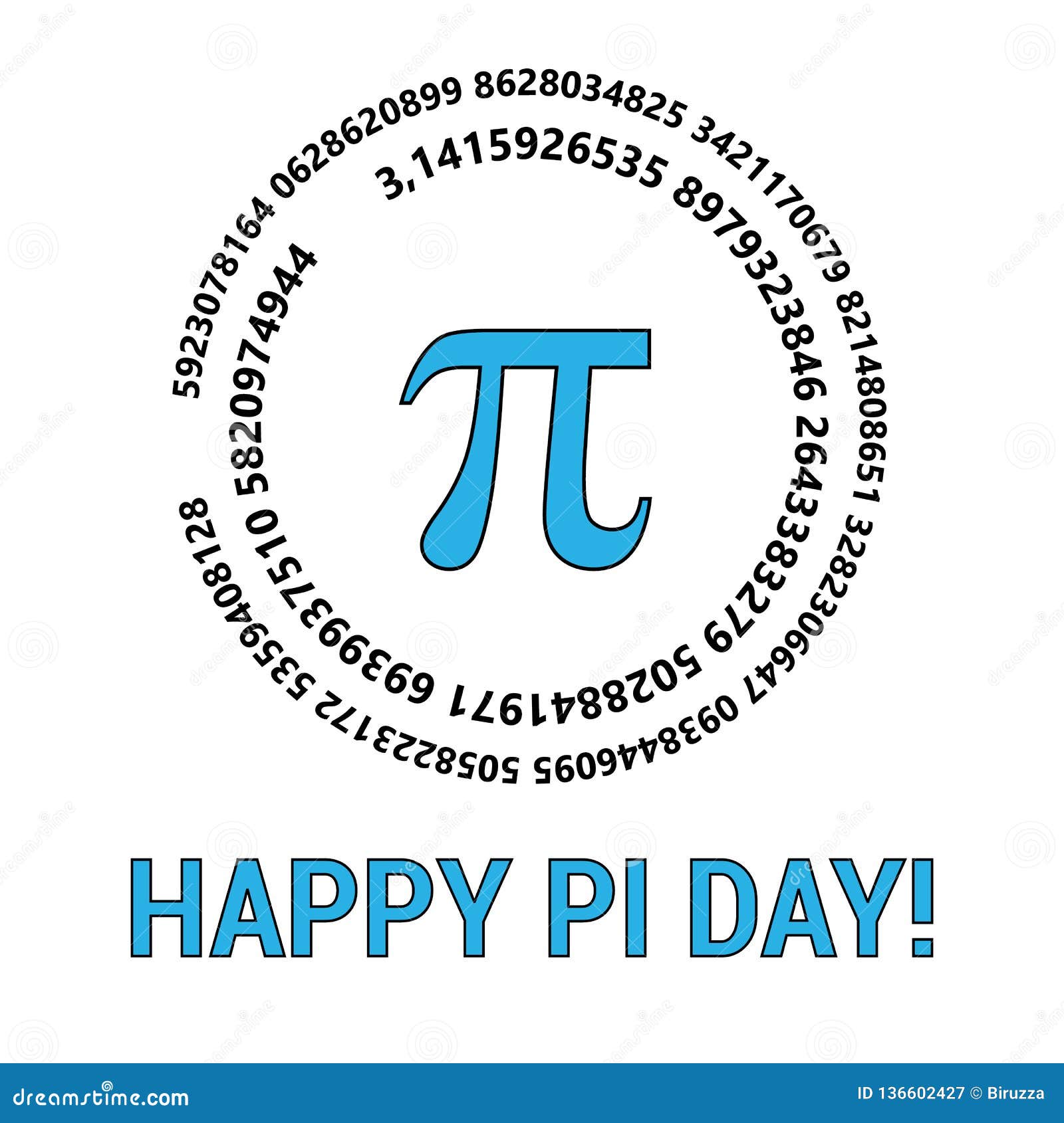 Happy Pi Day Celebrate Pi Day. Mathematical Constant. March 14th. Ratio of a Circle S