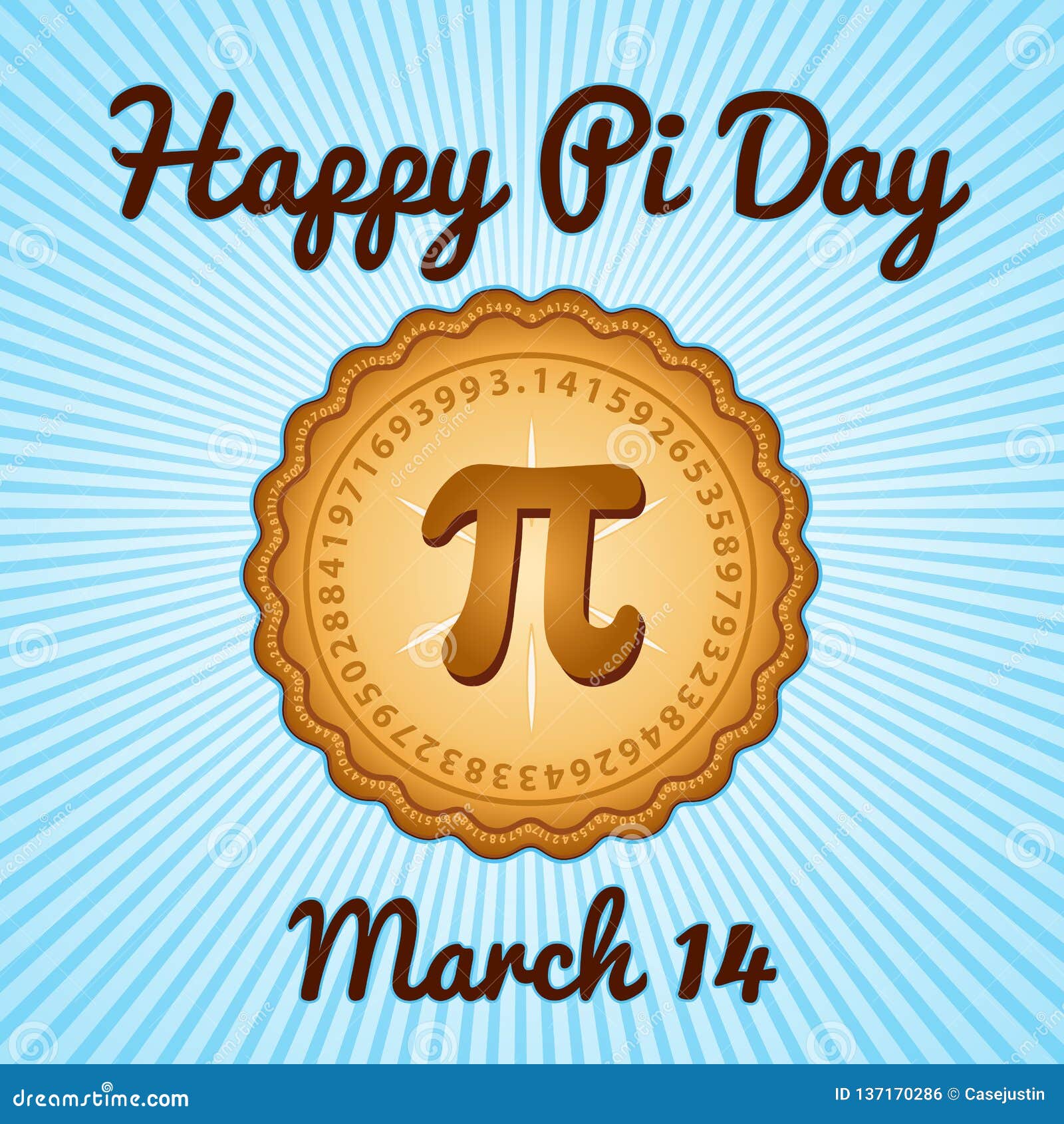 Happy Pi Day March To Celebrate Mathematical Constant Pi To Eat Lots Fresh Baked Sweet Pie International Holiday Blue 137170286 