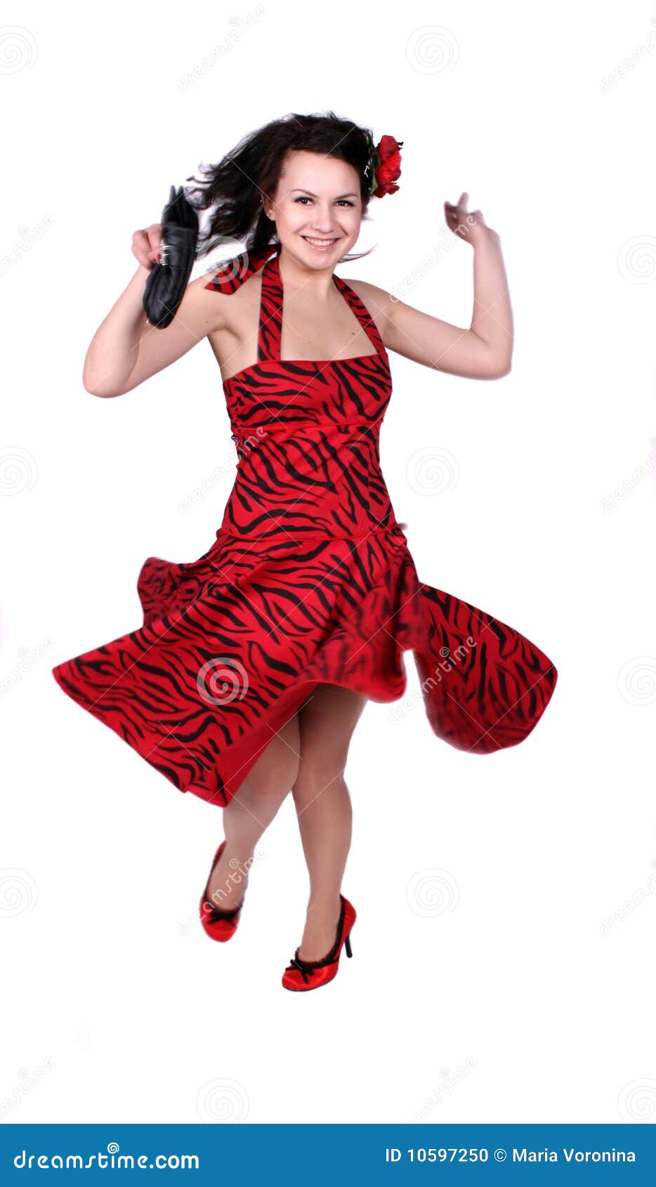 Happy pinup girl dancing stock photo. Image of enjoy 10597250