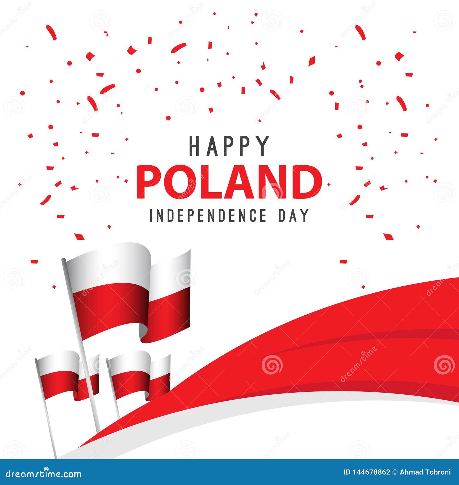 Happy Poland Independence Day Poster Vector Template Design