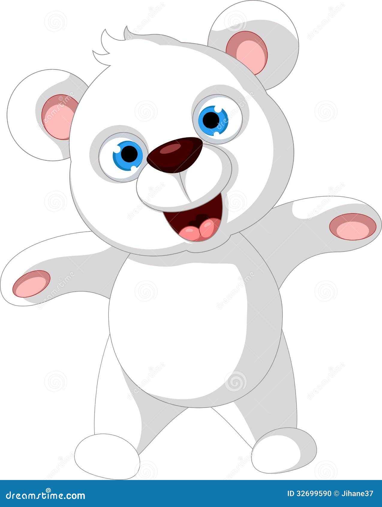 Happy polar bear cartoon stock illustration. Illustration of cartoon -  32699590
