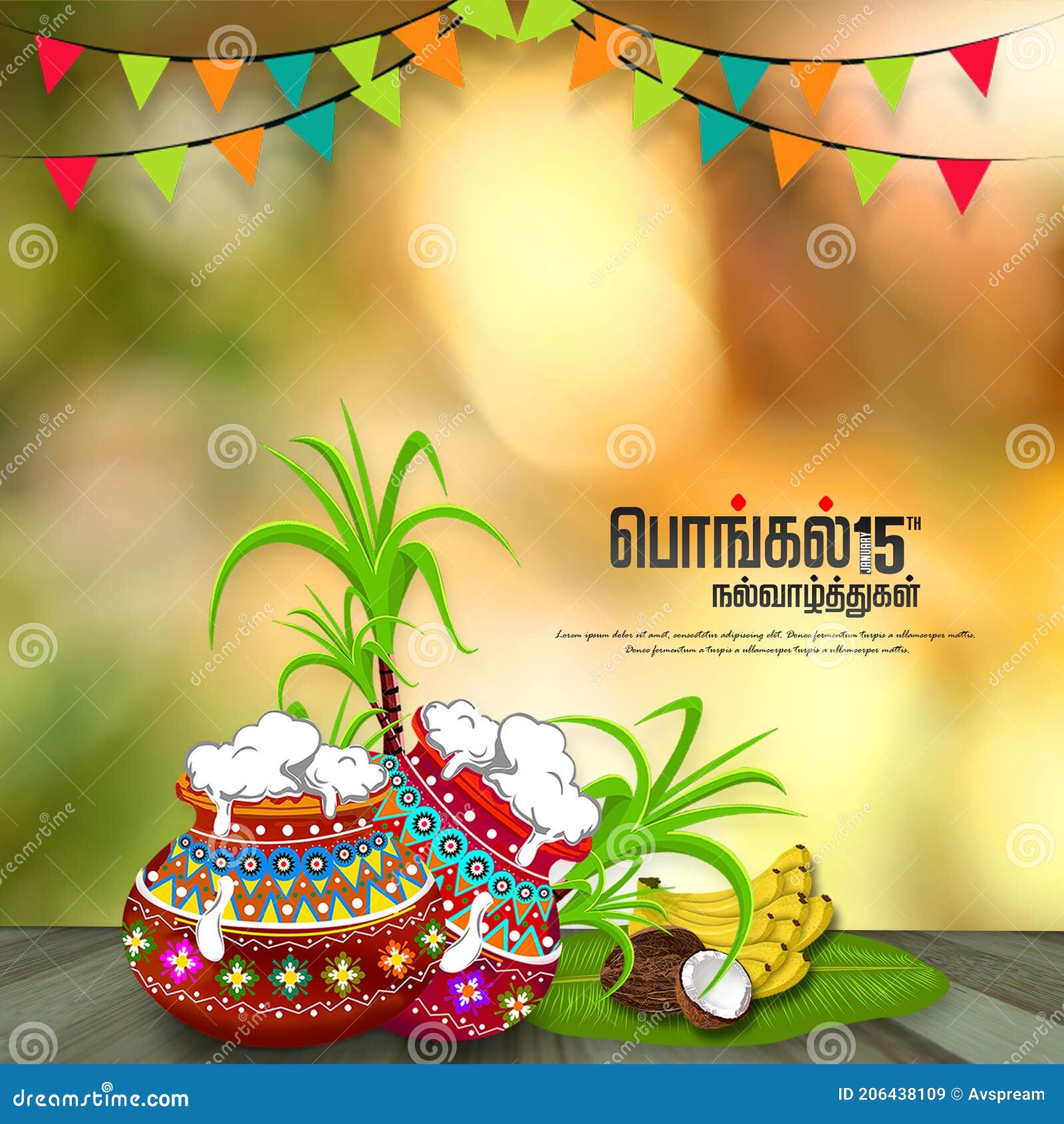 Happy Pongal Background Template Design - Pongal Festival Background  Template and Happy Pongal Translate Tamil Text Stock Illustration -  Illustration of decoration, agriculture: 206438109