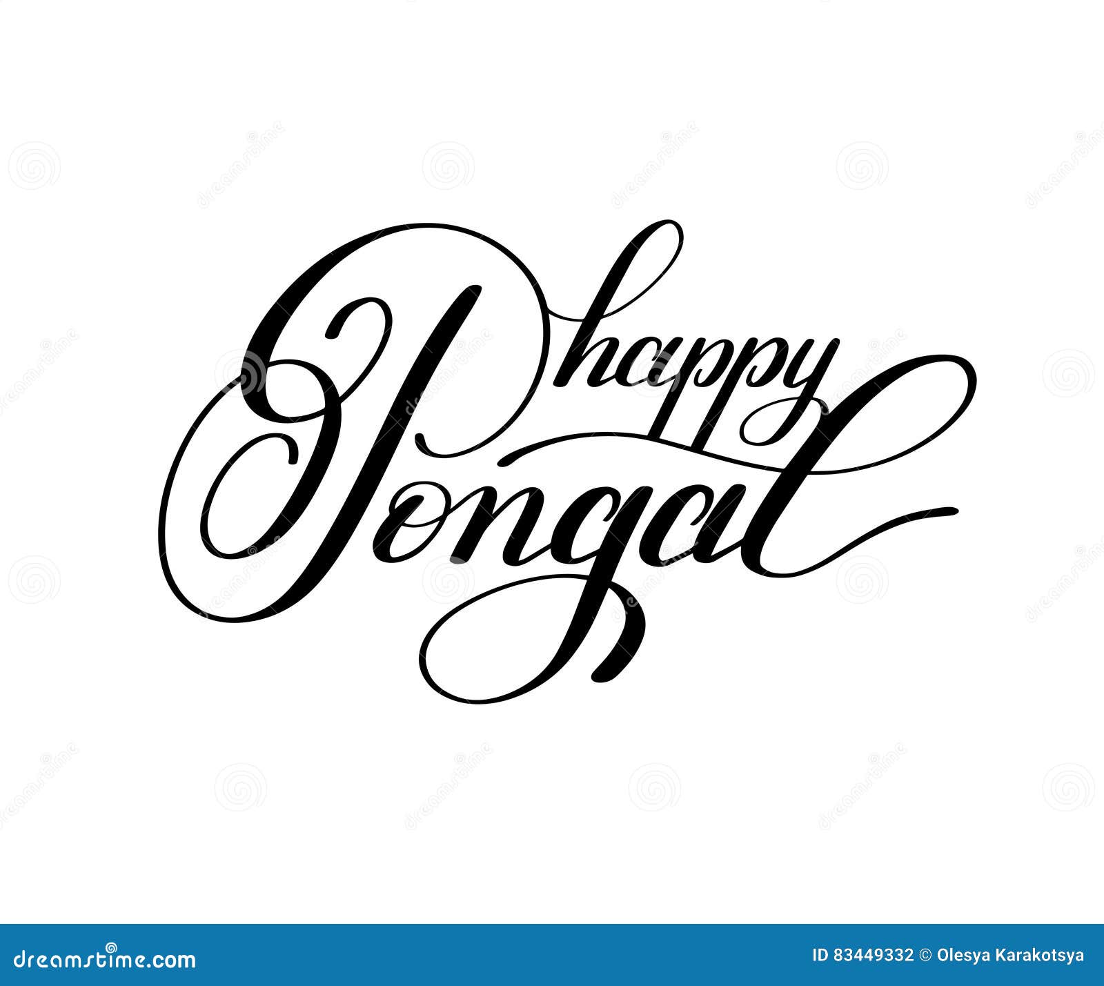 Happy Pongal Handwritten Ink Lettering Inscription To Occasion Stock ...