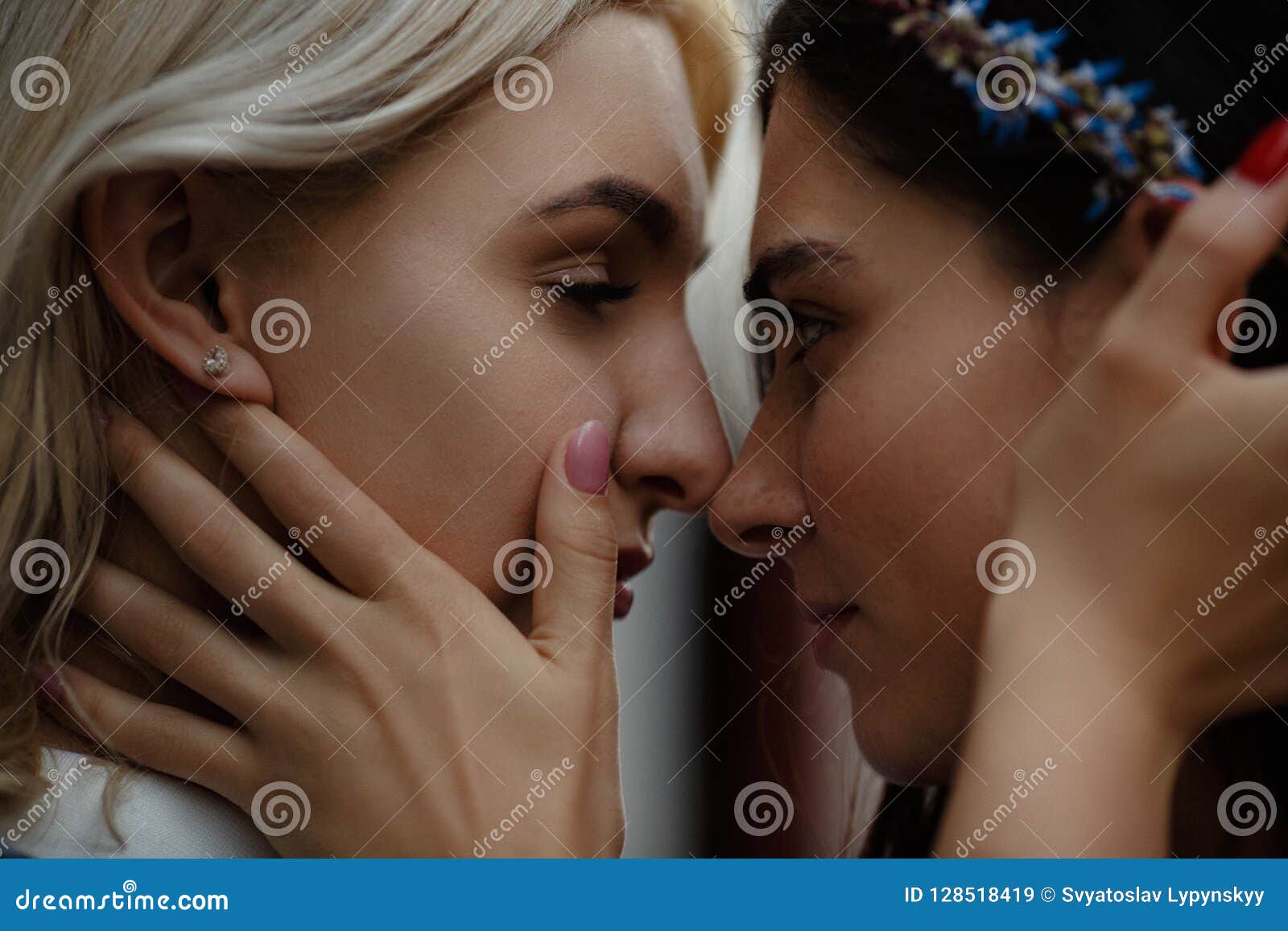 Happy Positive Attractive Lesbian Couple Stock Image