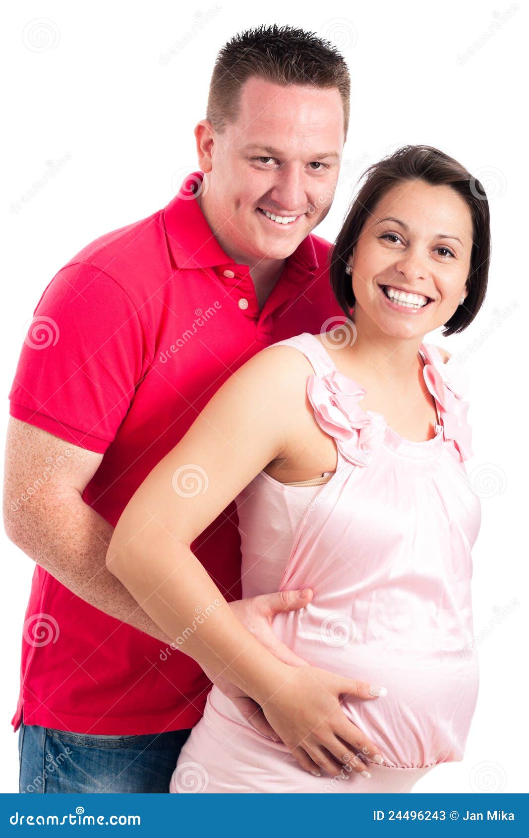Happy pregnant couple stock image. Image of husband, holding - 24496243