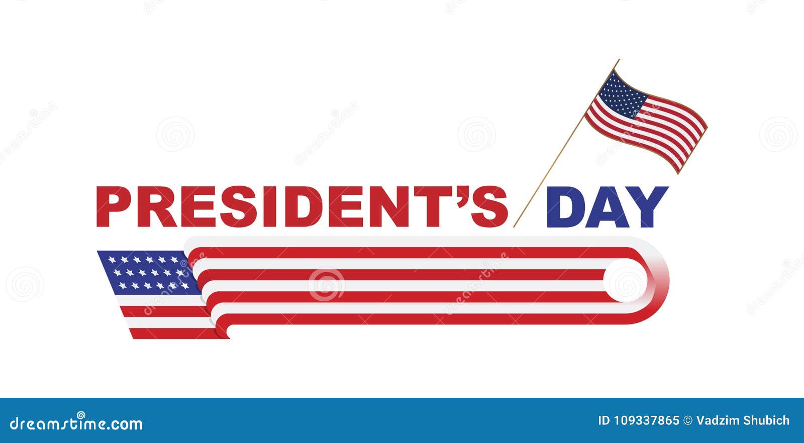 happy presidents day of usa template design element with text and