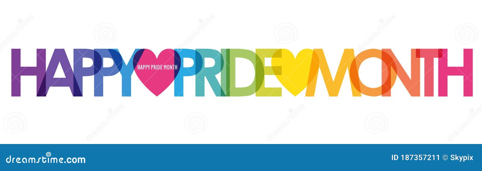 happy pride month rainbow typography banner