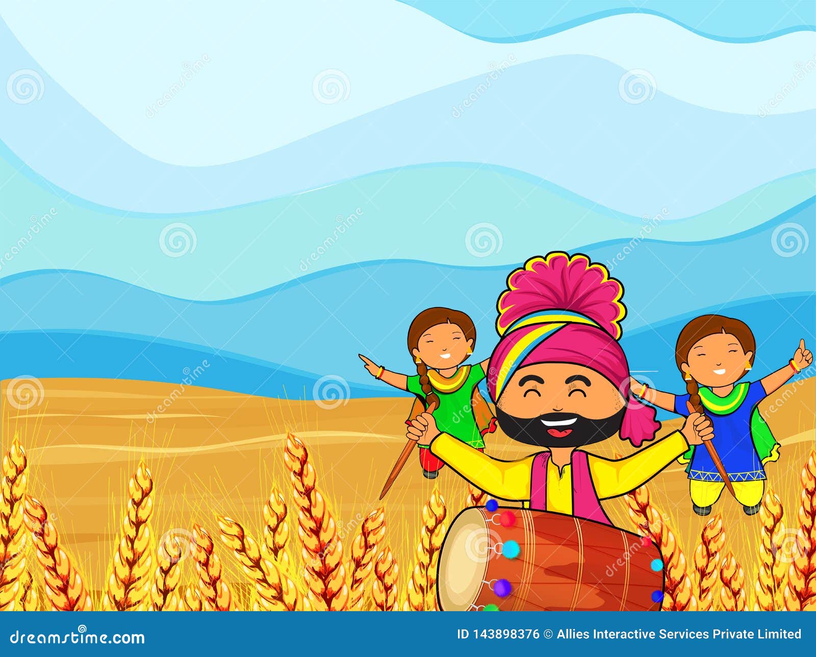 Happy Punjabi People on a Wheat Grains Field. Stock Illustration - Illustration of celebration, culture: 143898376 Happy Punjabi People on a Wheat Grains Field. Stock Illustration - Illustration of celebration, culture: 143898376