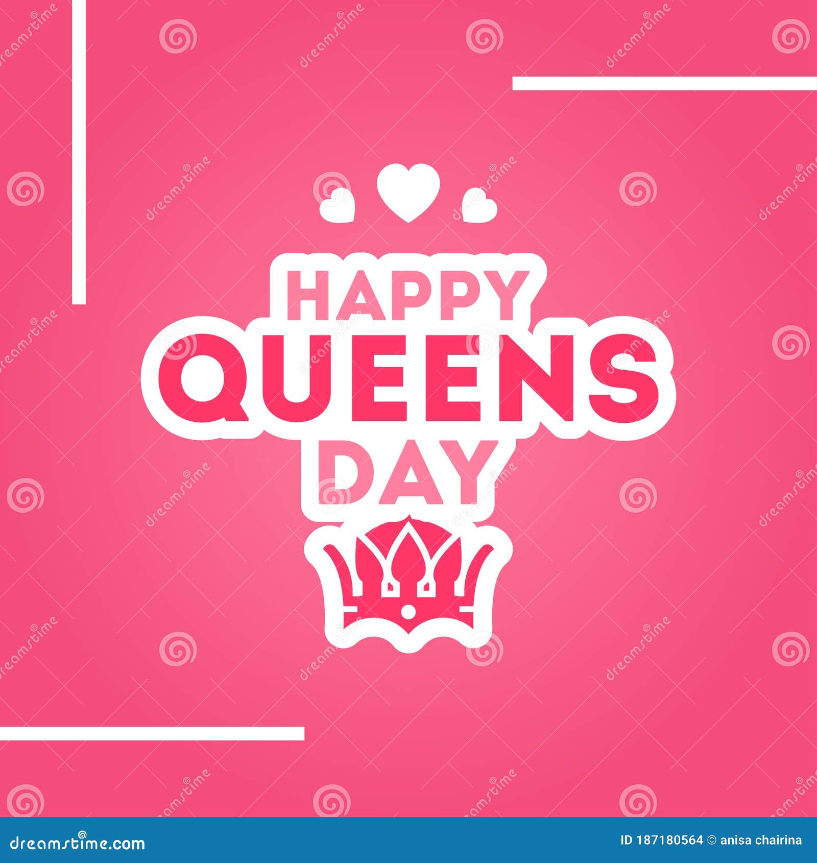 Happy Queens Day Vector Design Illustration for Celebrate Moment Stock