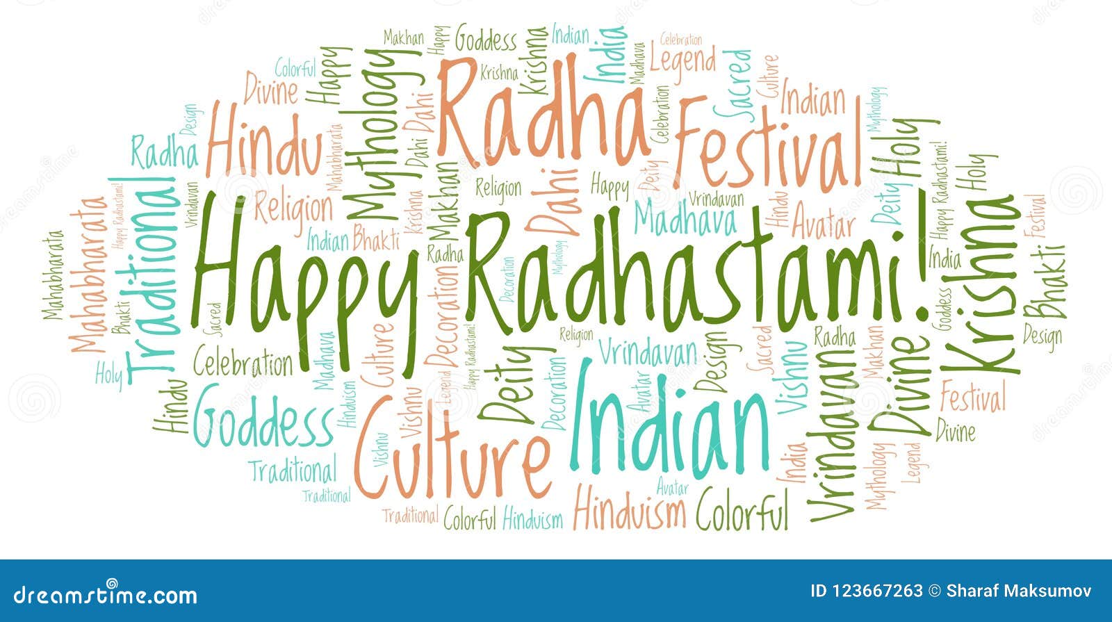 Happy Radhastami Word Cloud. Stock Illustration - Illustration of ...