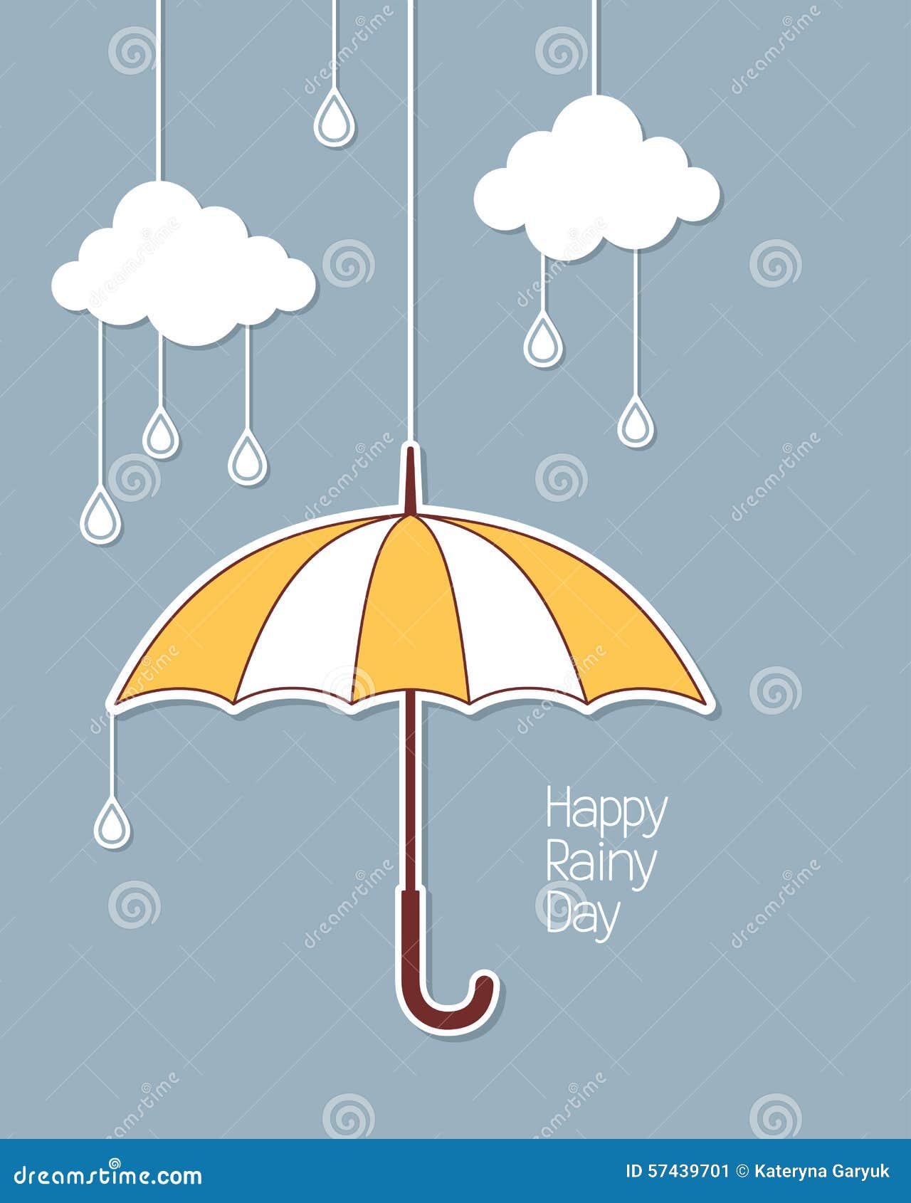 Happy rainy day stock vector. Illustration of greeting - 57439701