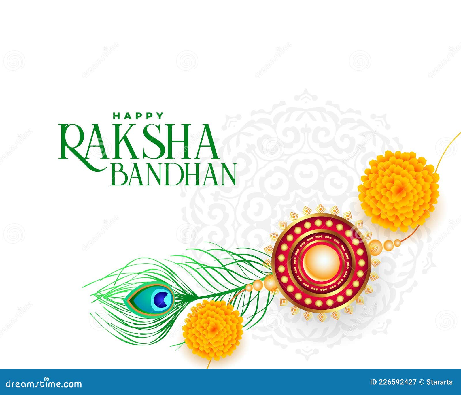 Happy Raksha Bandhan Background with Rakhi and Peacock Feathers Stock  Vector - Illustration of happy, gift: 226592427