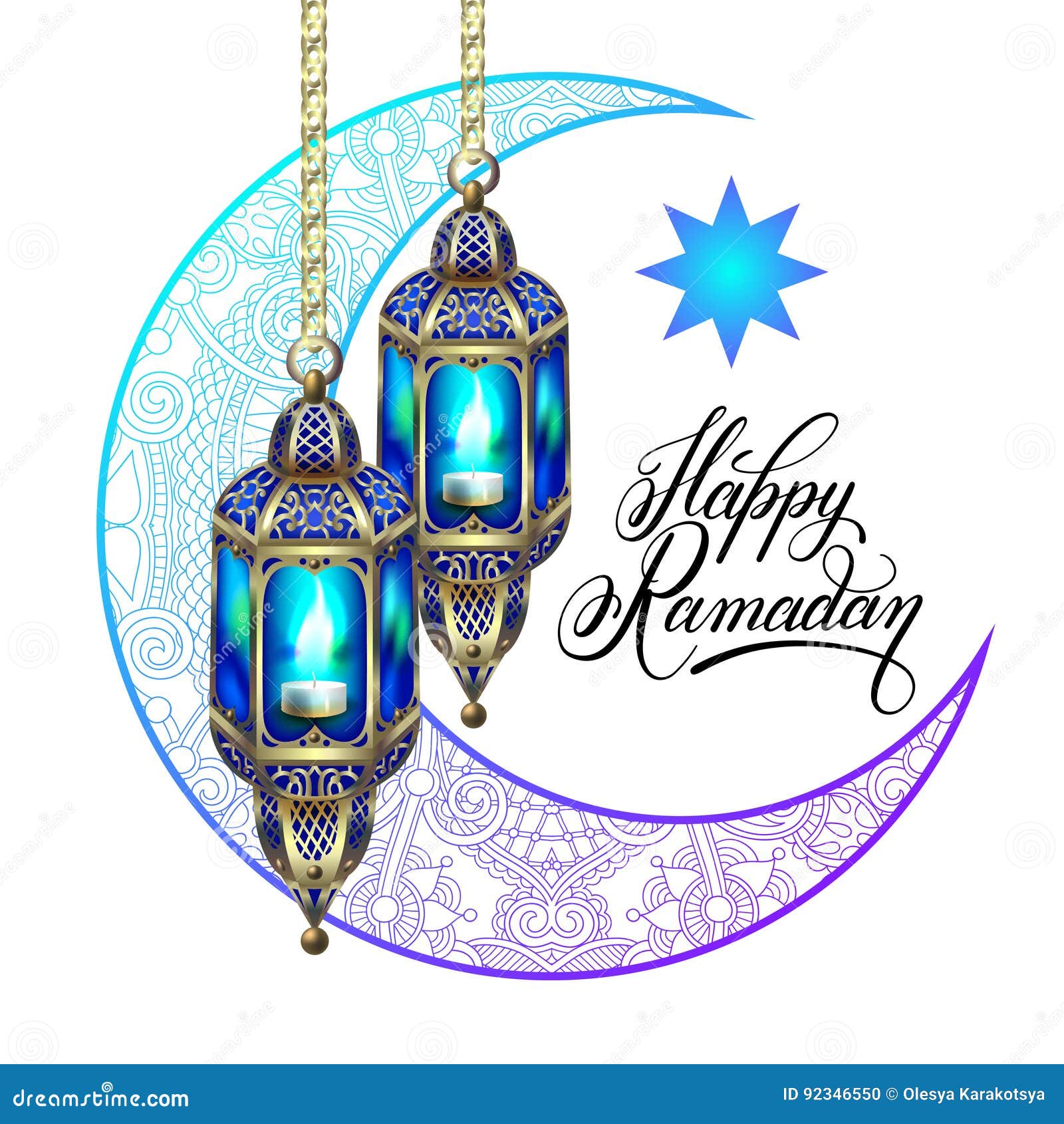 Happy Ramadan Design For Greeting Card Stock Vector Illustration Of