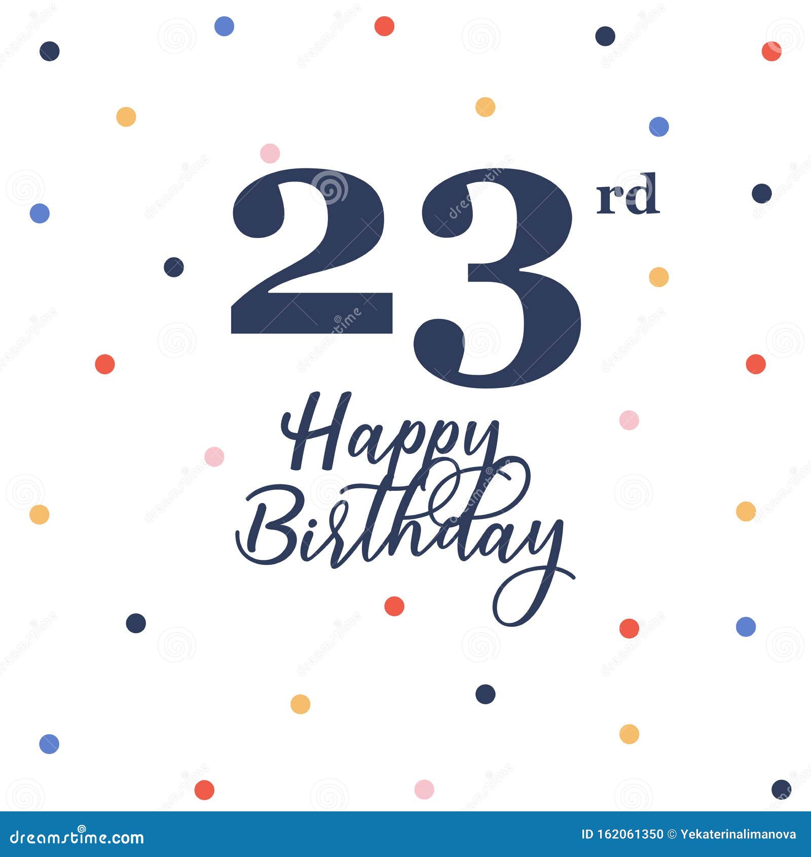 Happy 23rd Birthday Stock Vector Illustration Of Golden