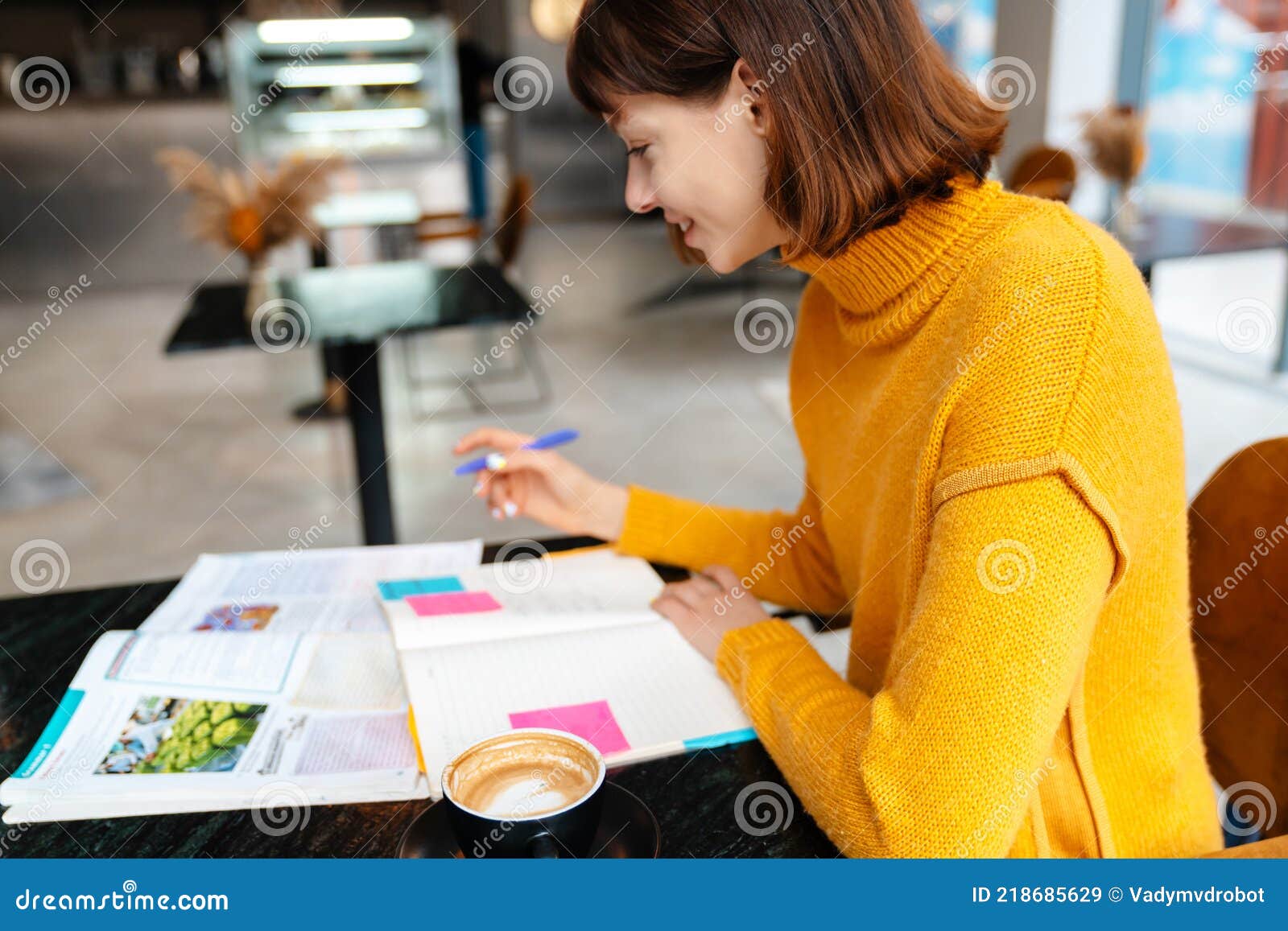 homework in a cafe