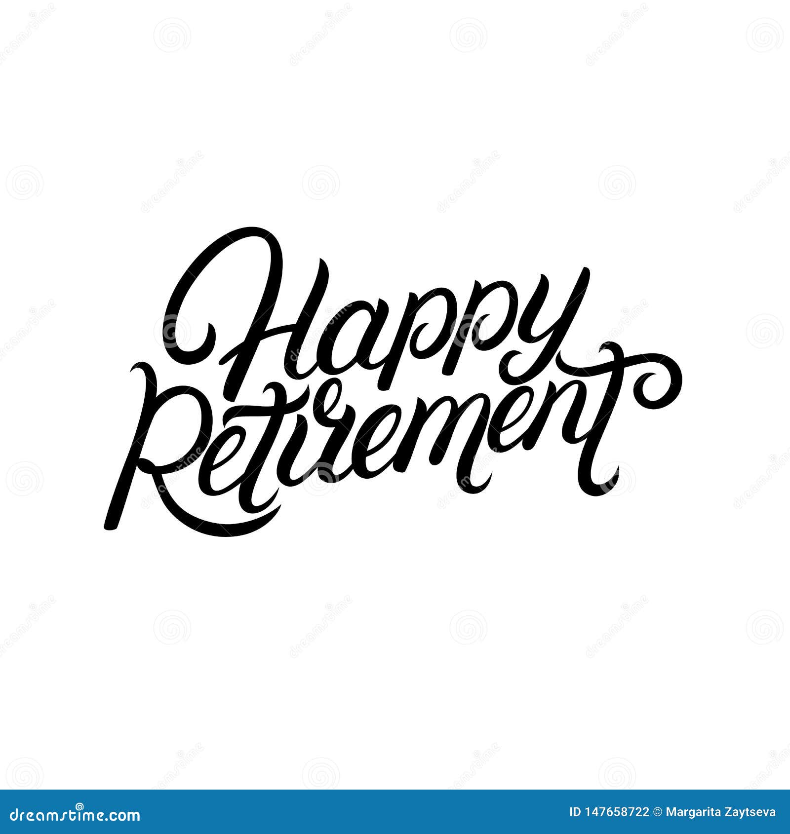 Happy Retirement Hand Written Lettering. Stock Vector Intended For Retirement Card Template