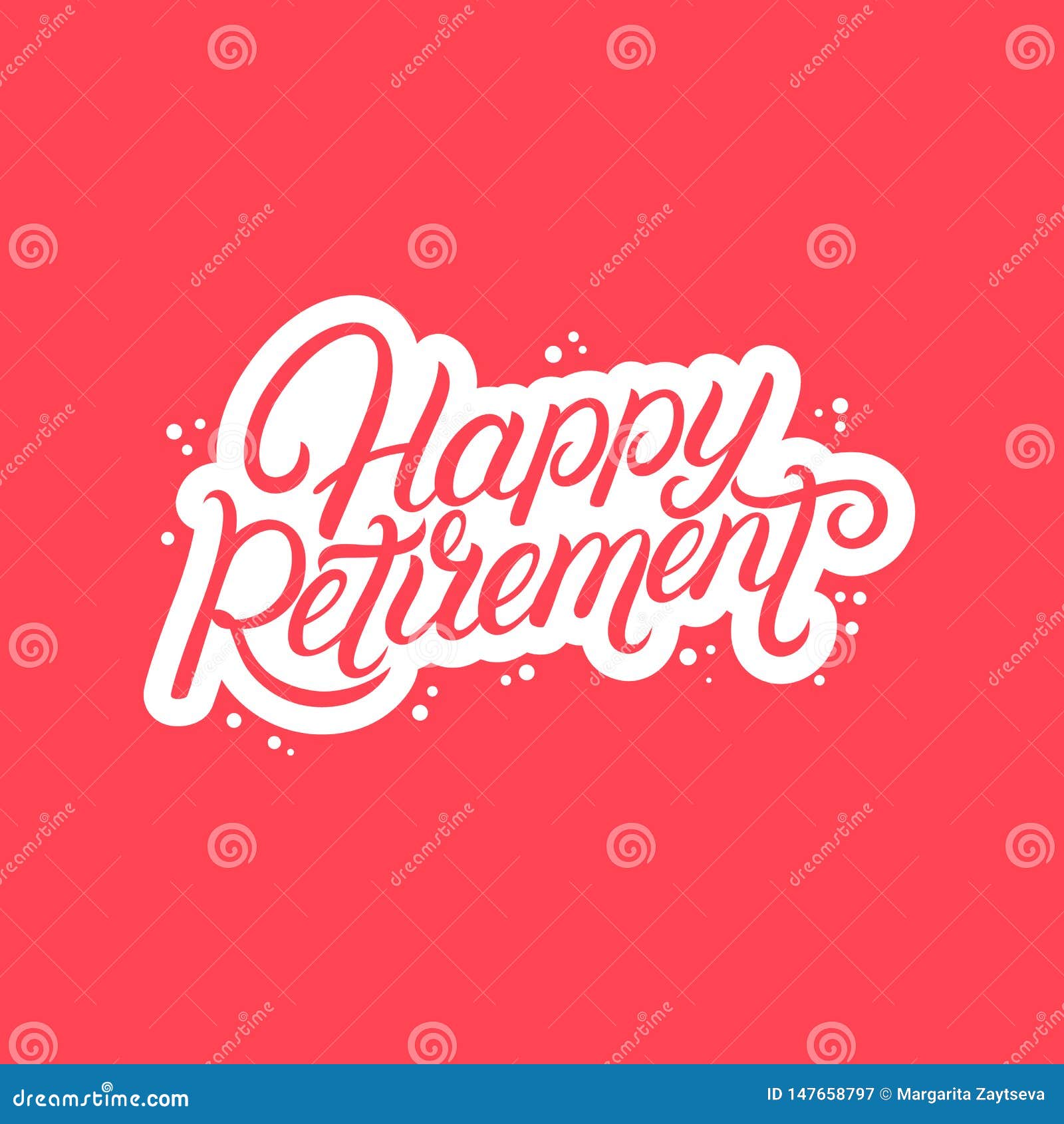 Happy Retirement Hand Written Lettering. Stock Vector Intended For Retirement Card Template