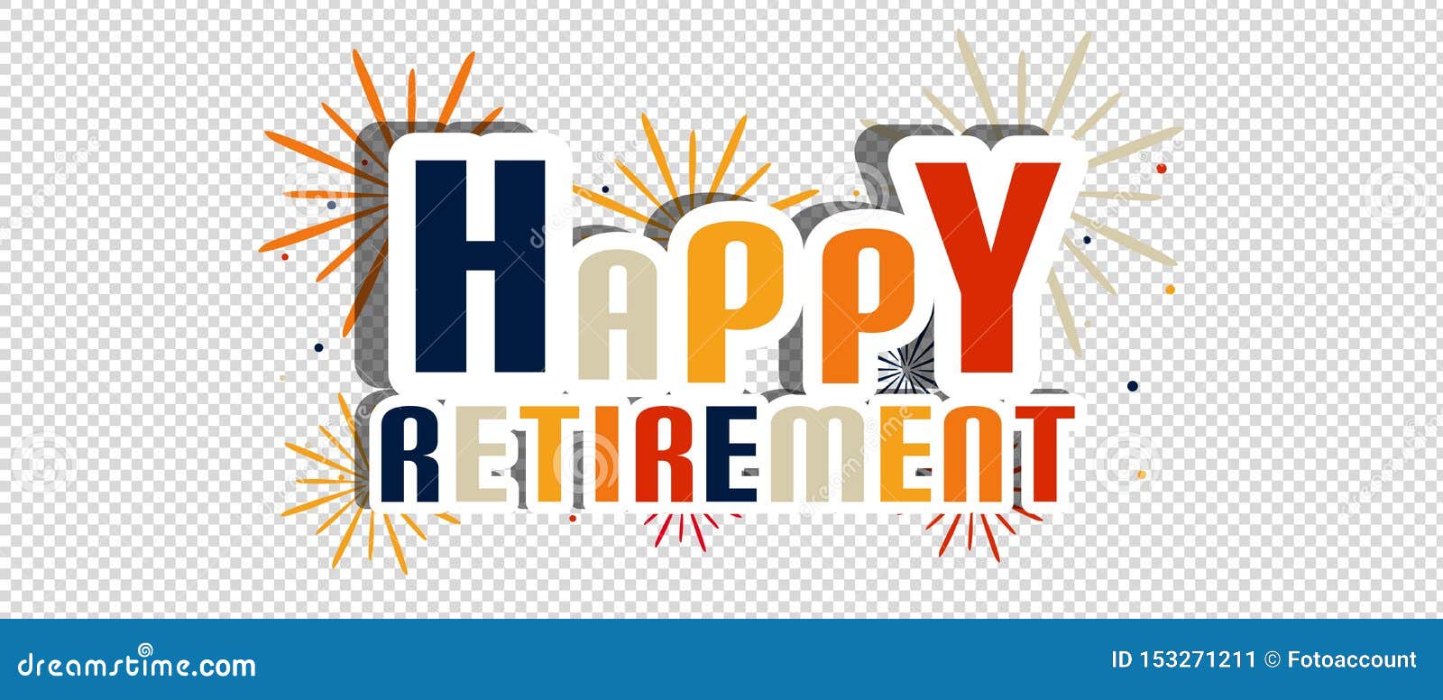 Happy Retirement Letters with Fireworks and Shadow - Vector ...