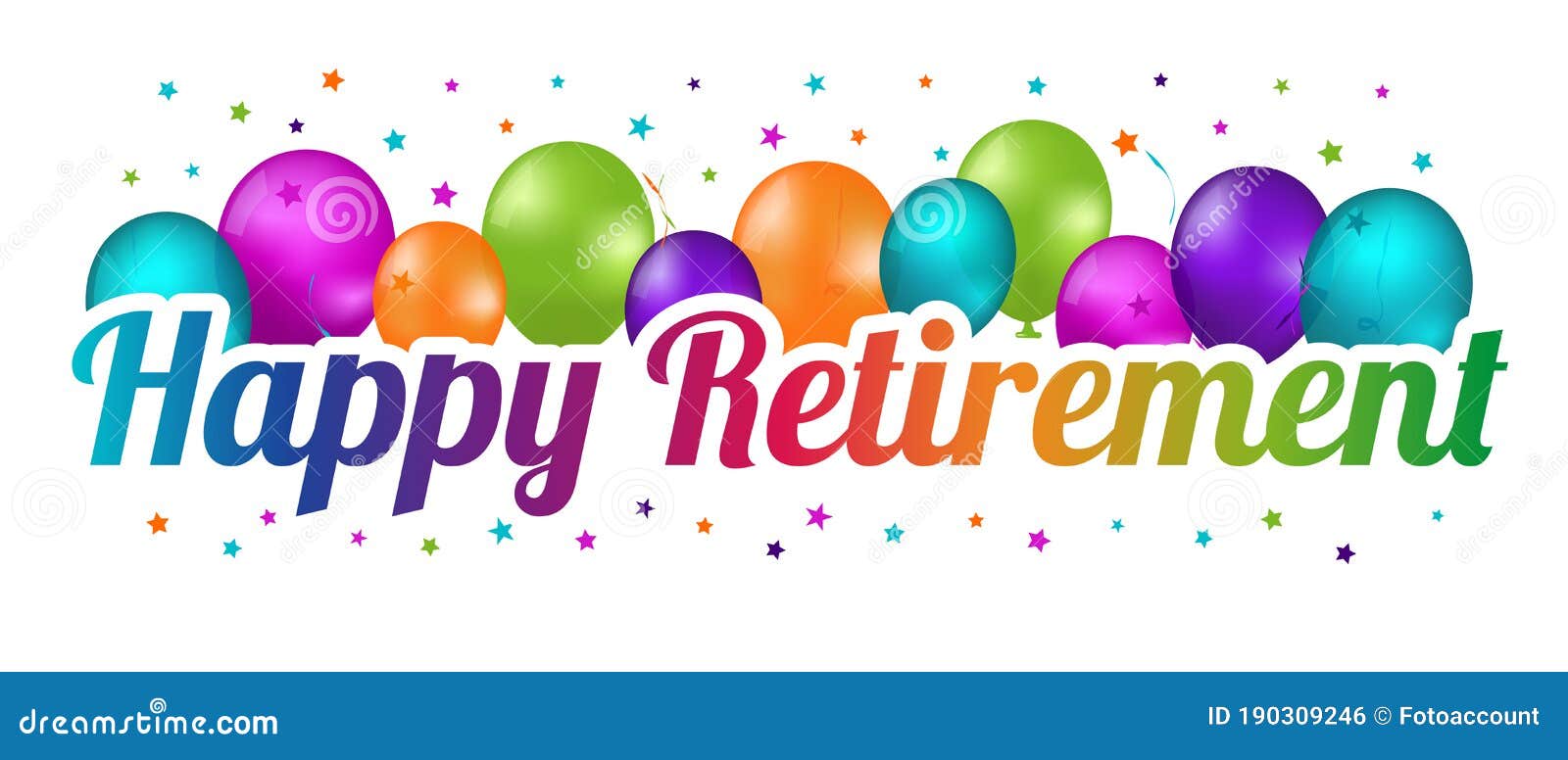 Happy Retirement Party Balloon Banner - Colorful Vector ...