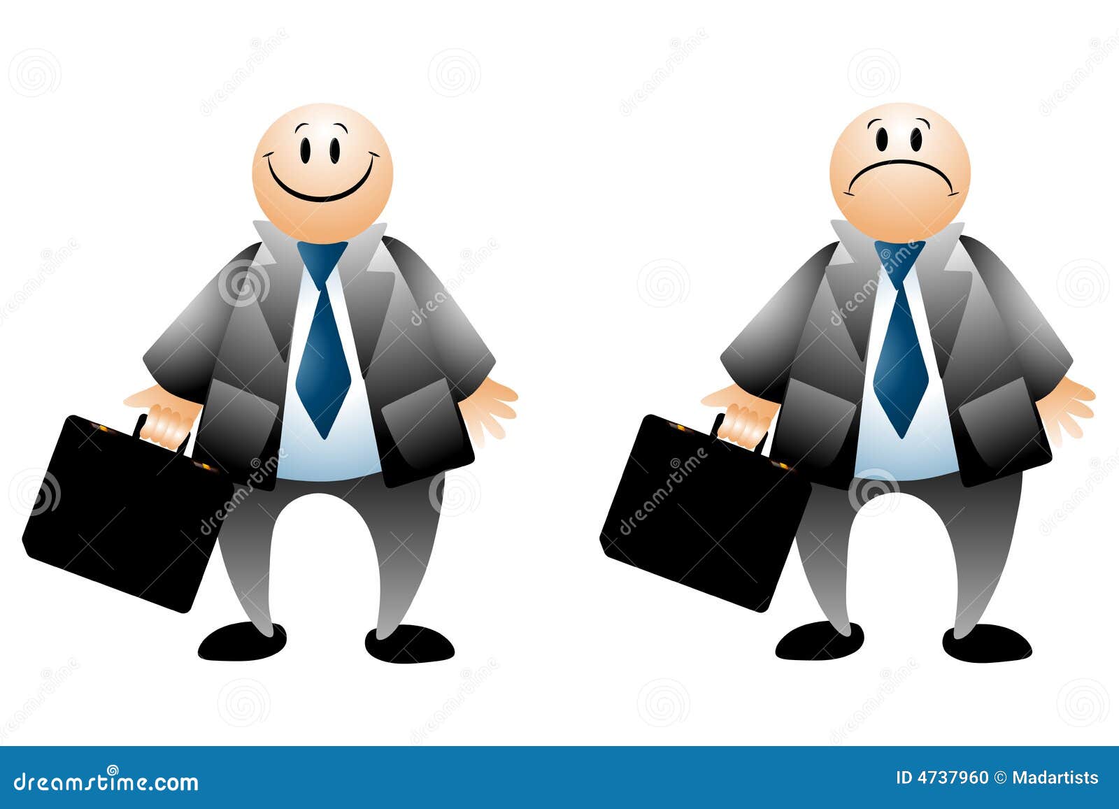 happy sad businessman cartoons