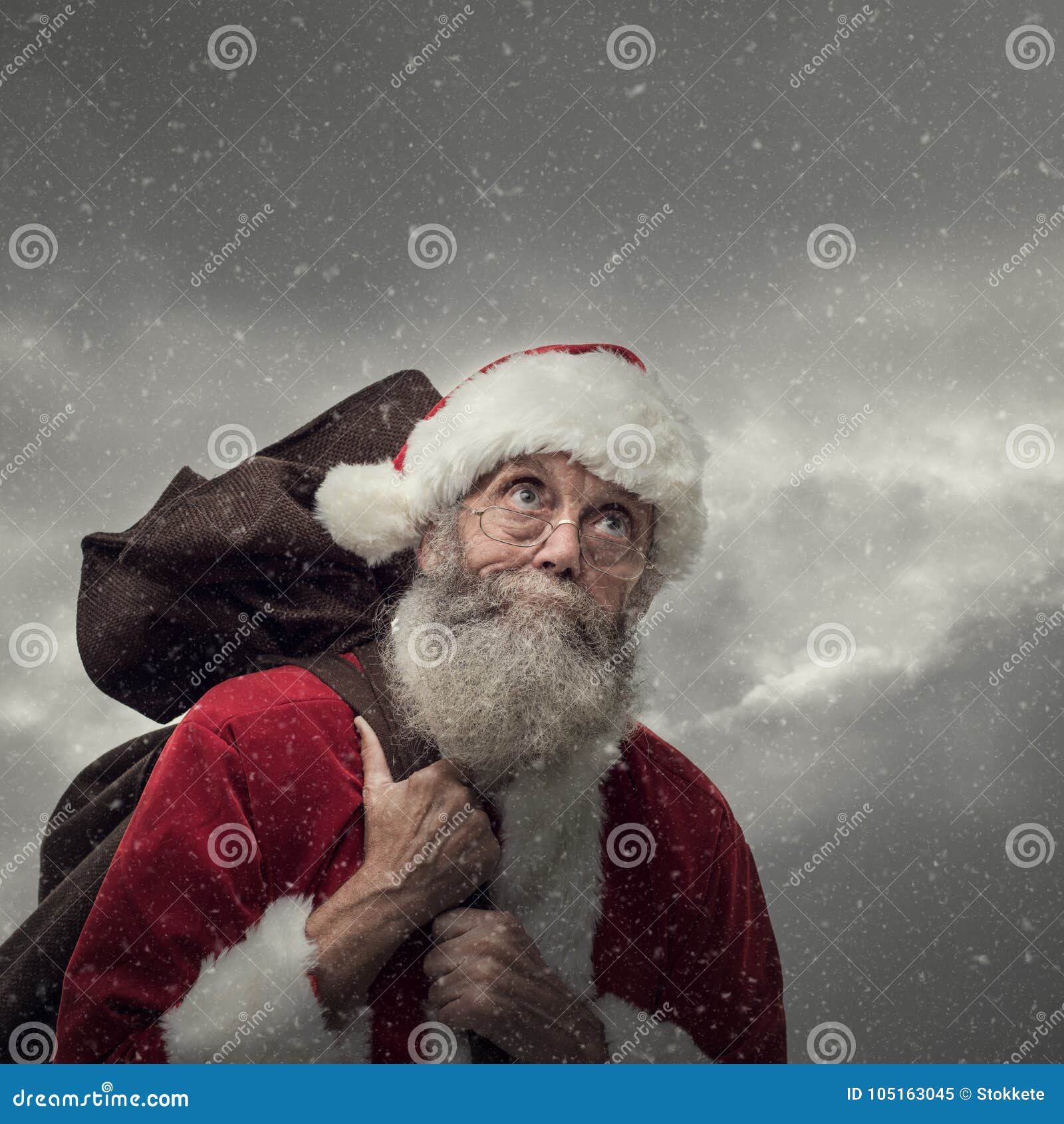 Santa Claus Carrying Christmas Gifts Stock Image - Image of gifts ...