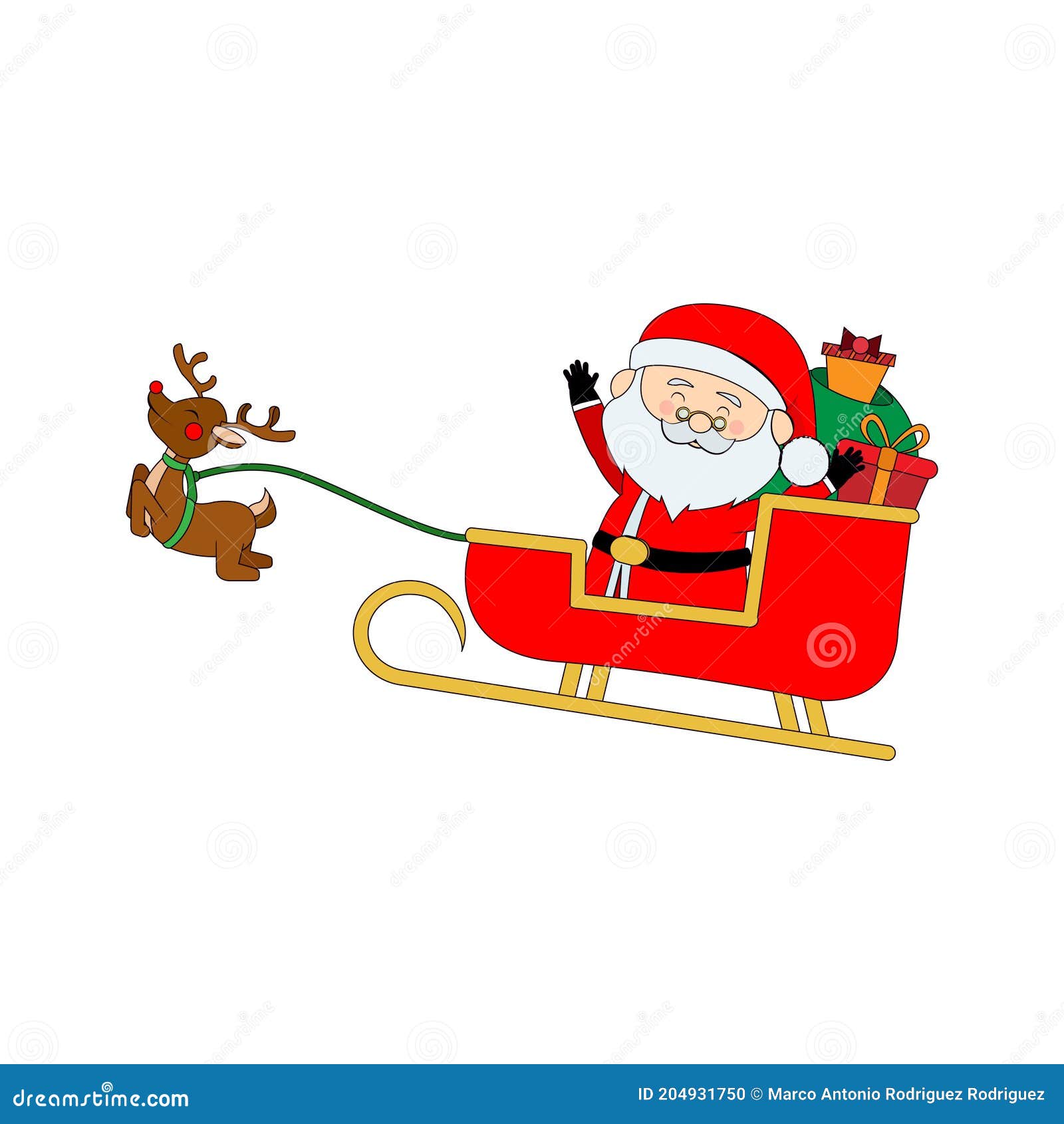 Happy santa claus cartoon stock vector. Illustration of greeting ...