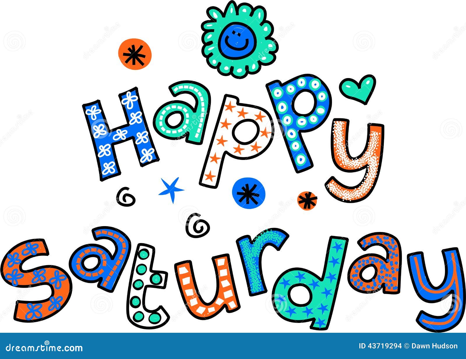 Happy Saturday Cartoon Text Clipart