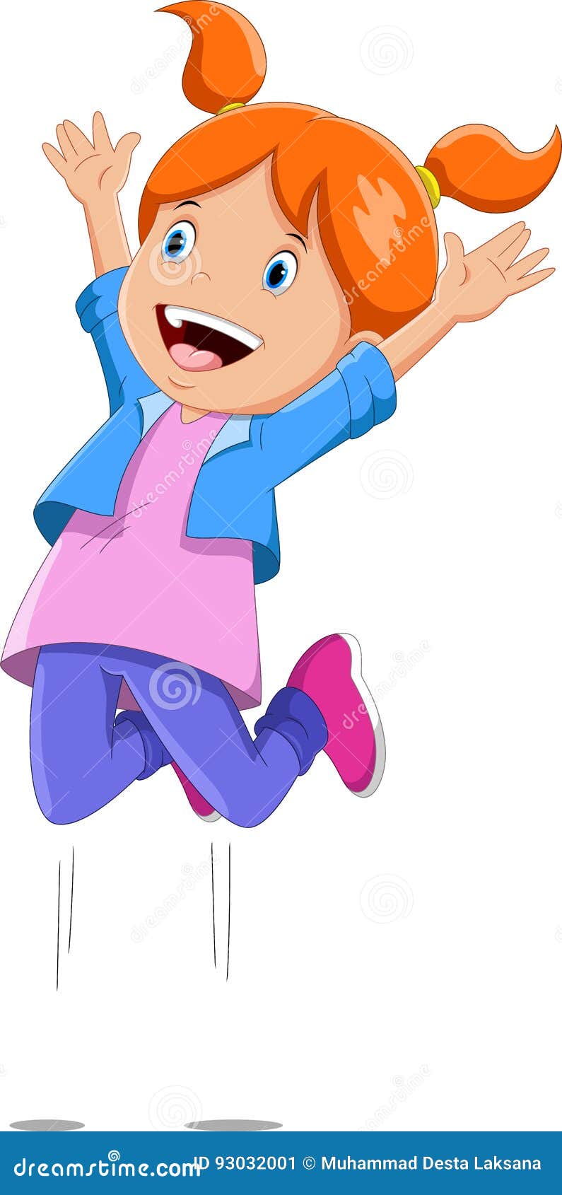 Happy School Girl Cartoon Jumping Stock Illustration - Illustration of  effort, book: 93032001
