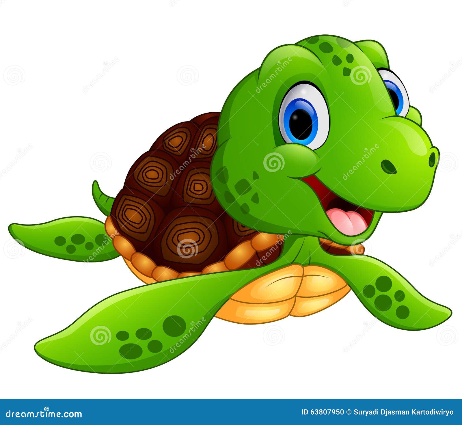 Download Happy sea turtle cartoon stock vector. Image of looking ...