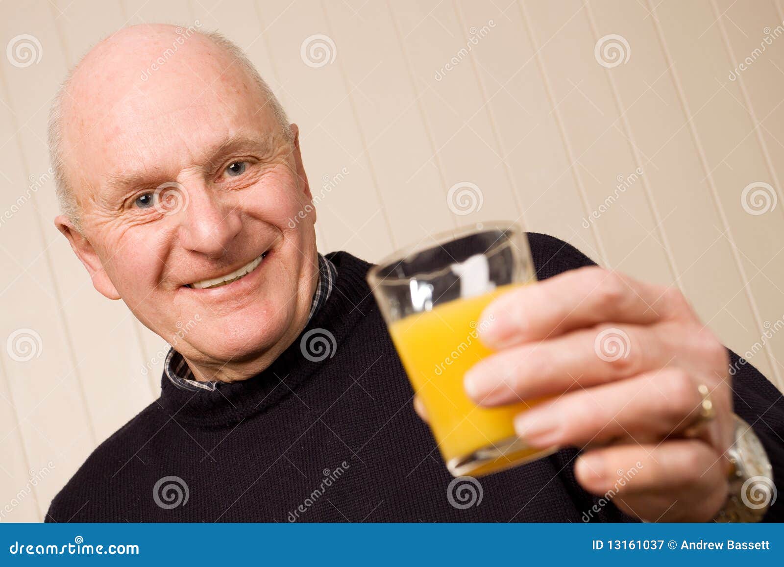 Happy Senior Man with Glass of Juice Stock Image Image of citizen