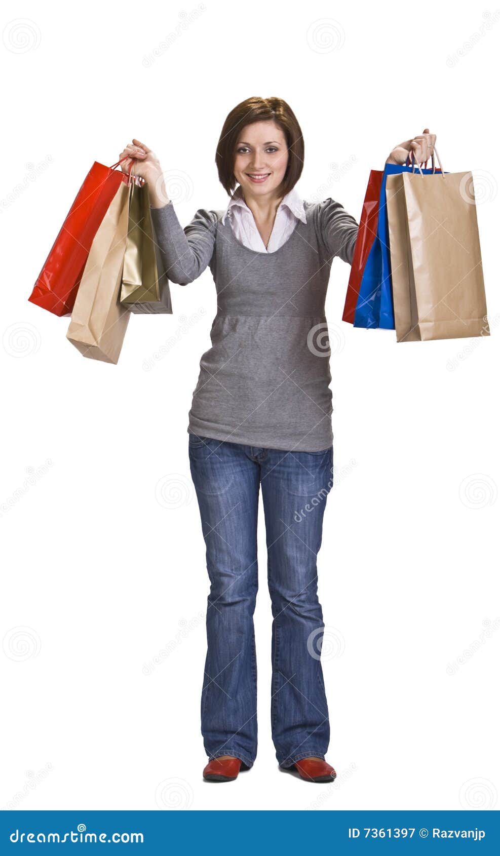 Happy shopping stock image. Image of mall, commercial 7361397