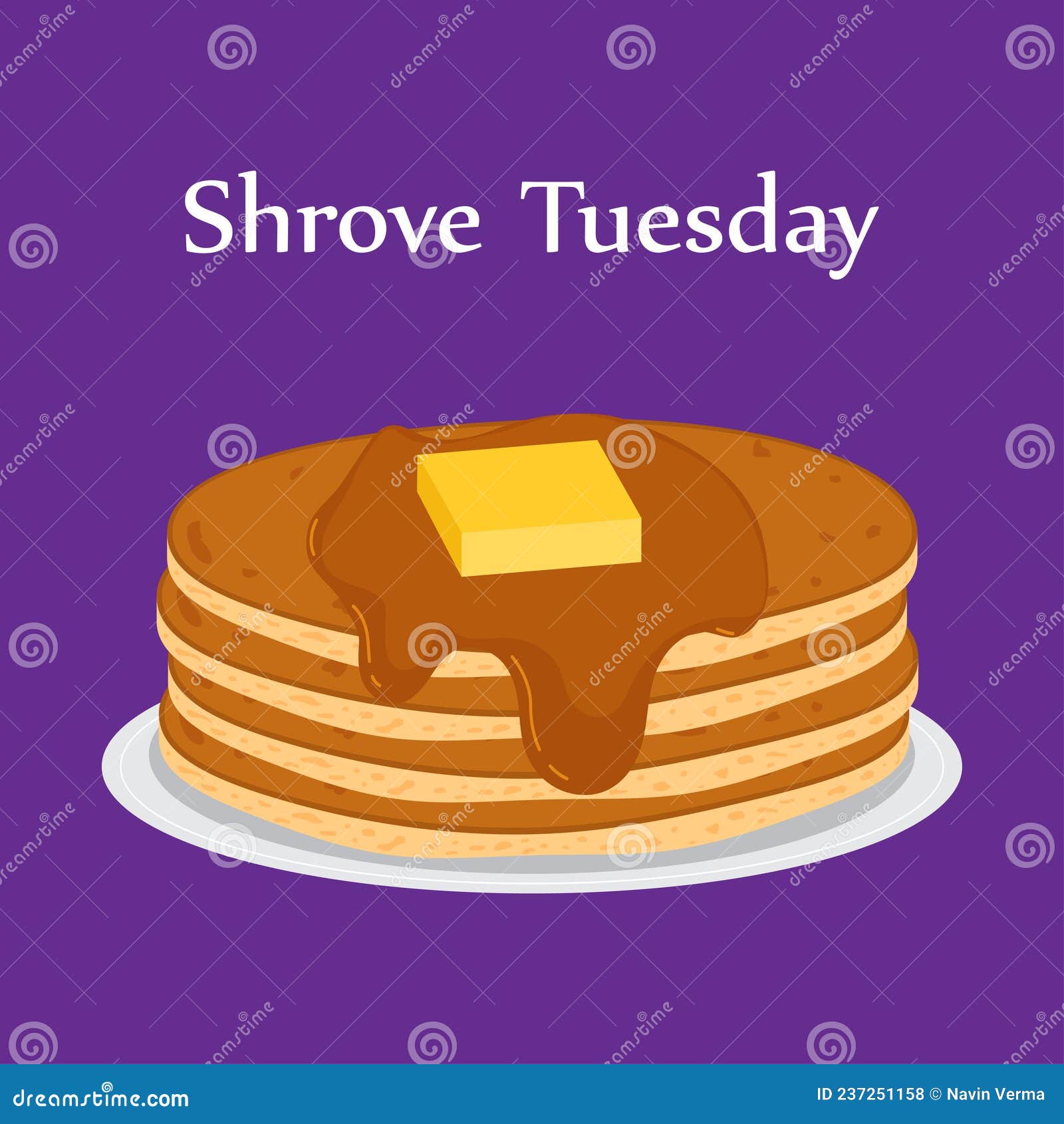 Happy Shrove Tuesday, Pancake Day Vector Illustration Stock Vector