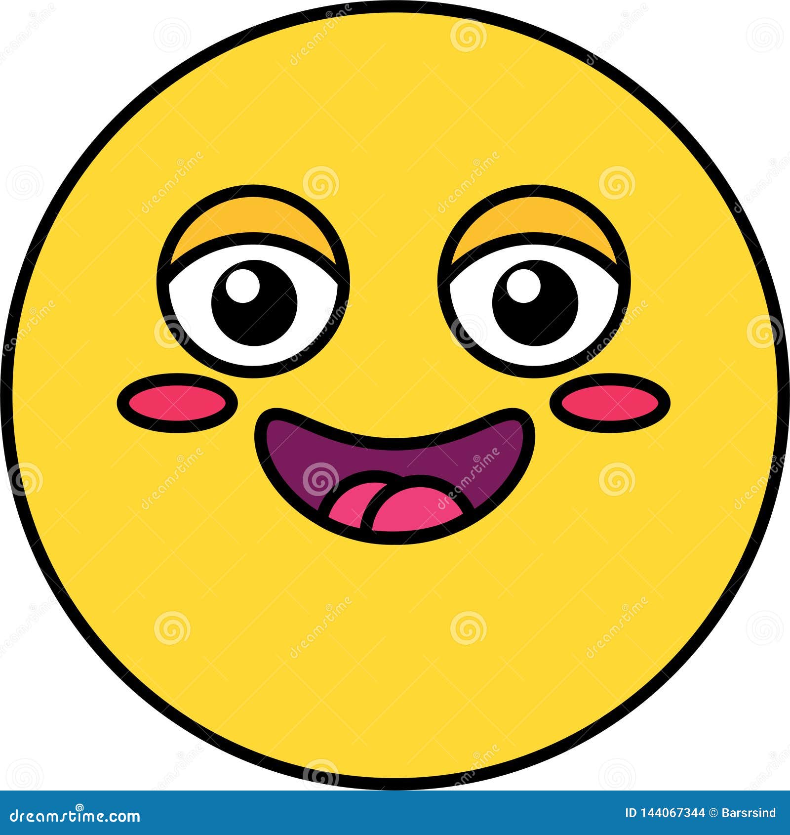 Happy, Shy Emoji Color Illustration Stock Vector - Illustration of  creative, face: 144067344