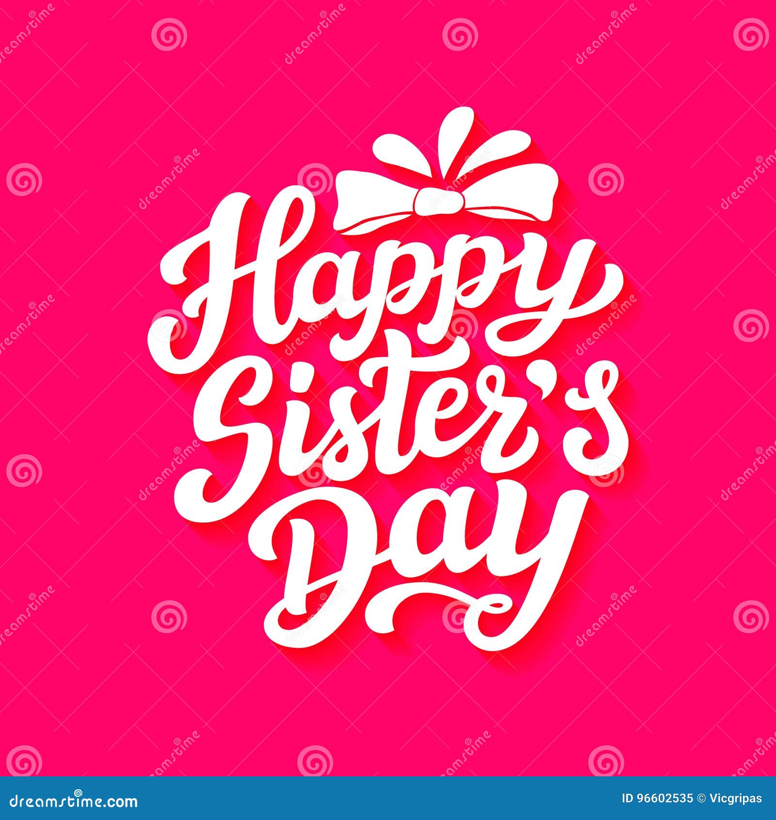 Happy Sisters Day Lettering Poster Stock Vector - Illustration of ...