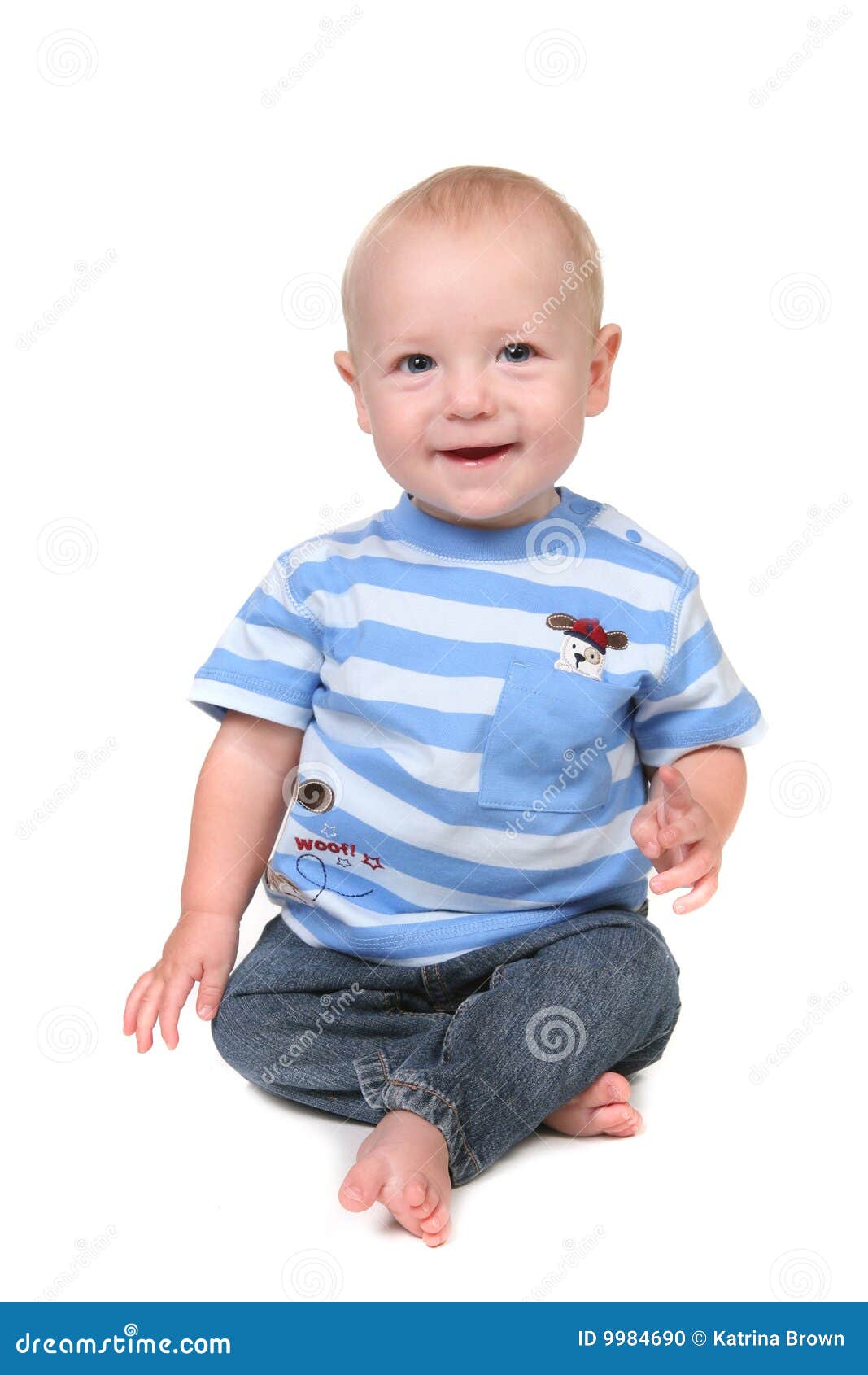 Happy Smiling Baby Boy Sitting Stock Photo Image of beautiful, toddler 9984690