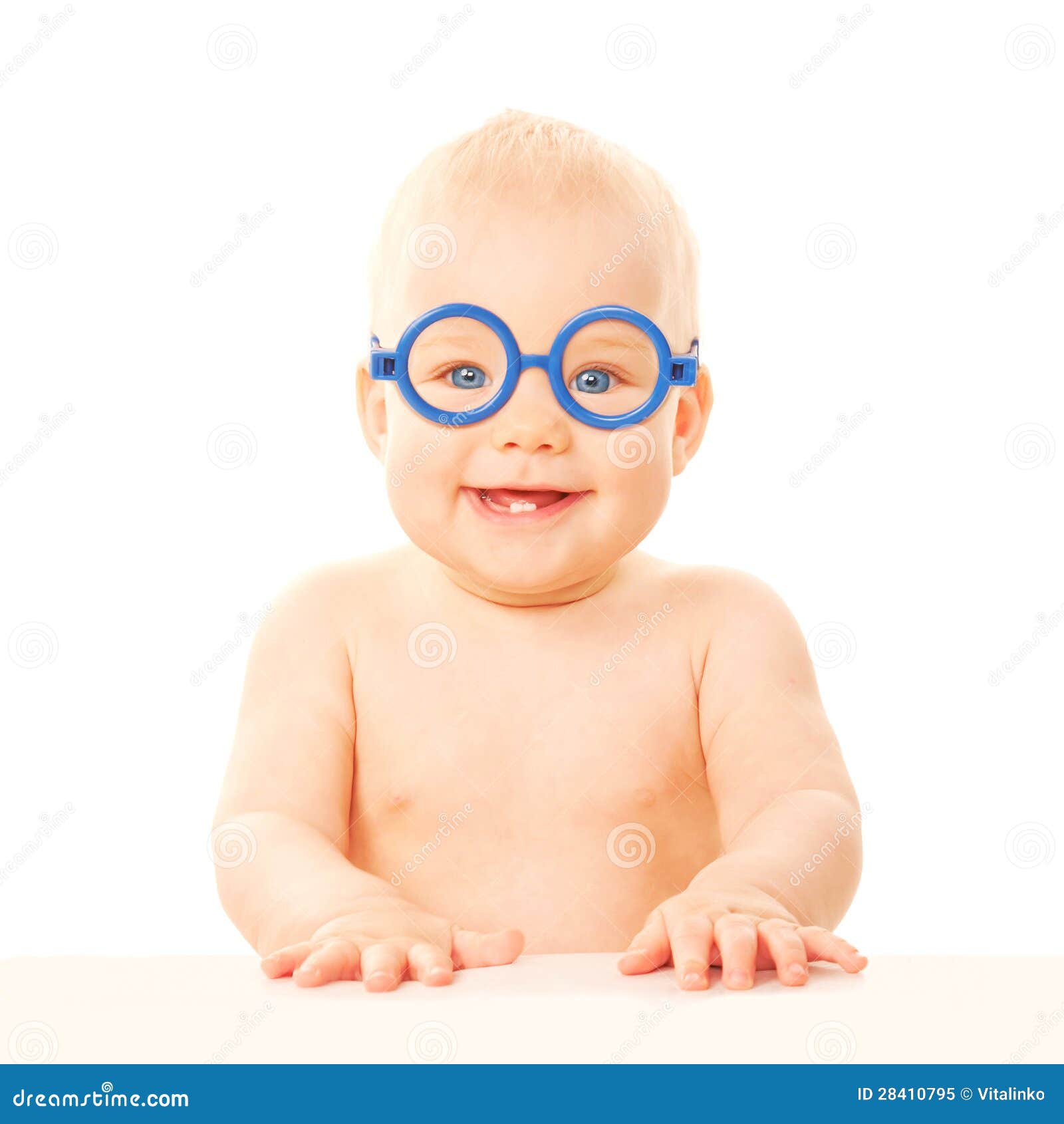 Happy Smiling Baby in Glasses. Stock Image Image of isolated, genius