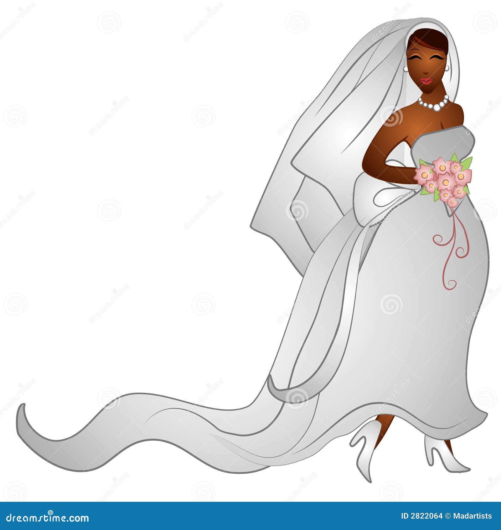 Happy Smiling Bride Clip Art Stock Illustration - Illustration of ...