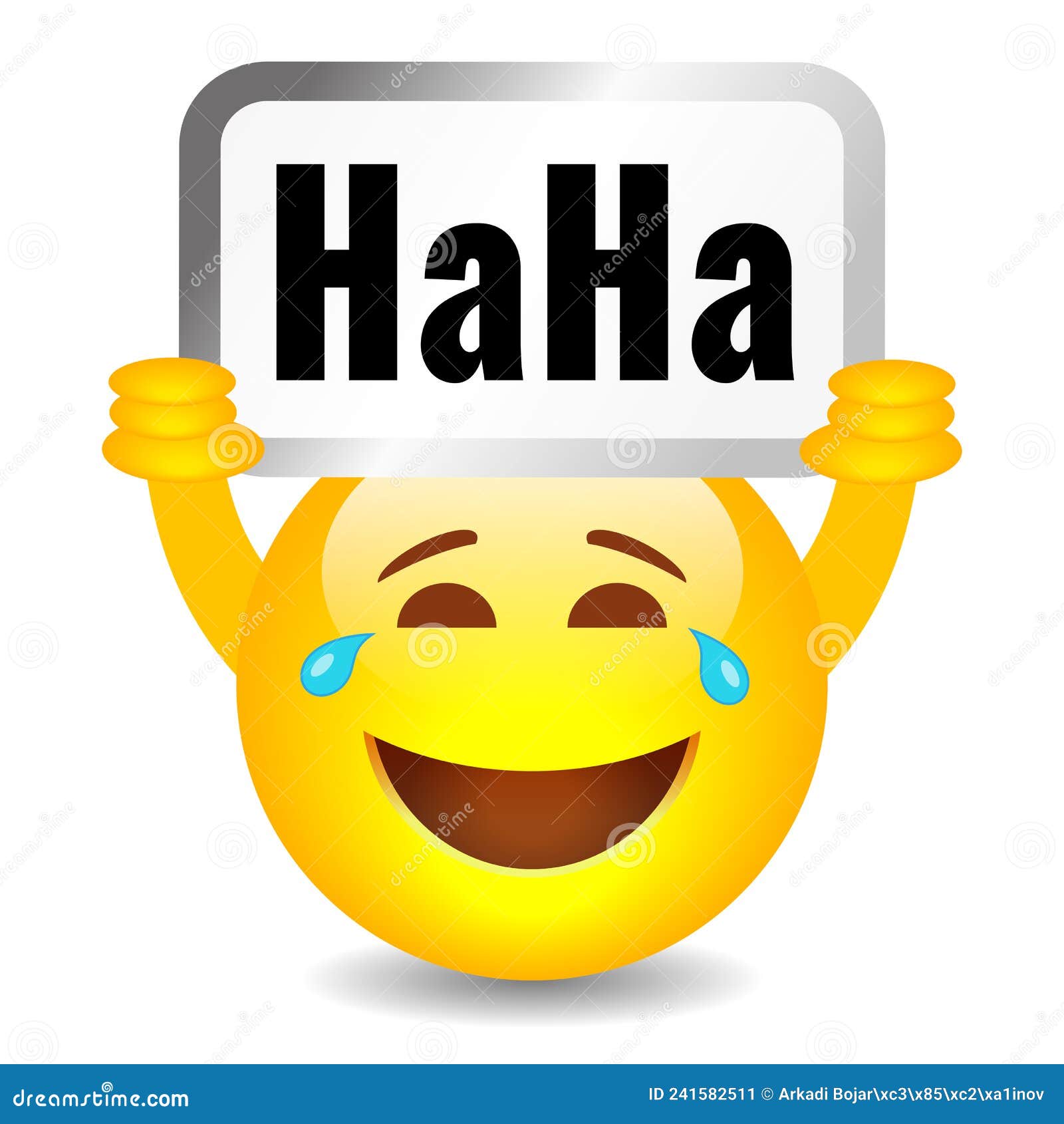 Happy Smiling Emoji with HaHa Sign Stock Vector - Illustration of ...
